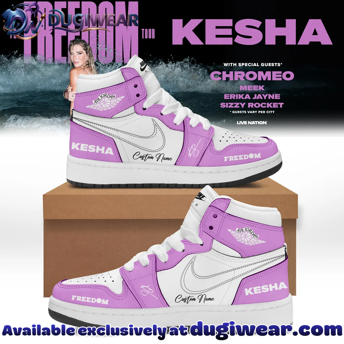 Kesha The Freedom Tour Custom Air Force 1 & Jordan 1 Shoes - Part 1