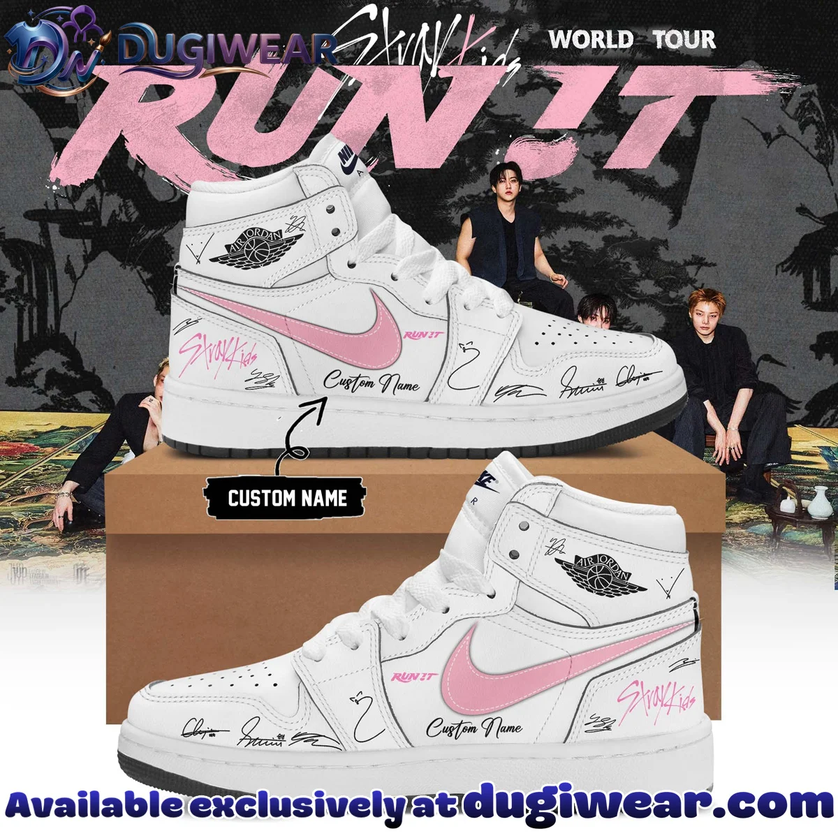 Stray Kids RUN IT Custom Air Force 1 & Jordan 1 Shoes (Release 7)