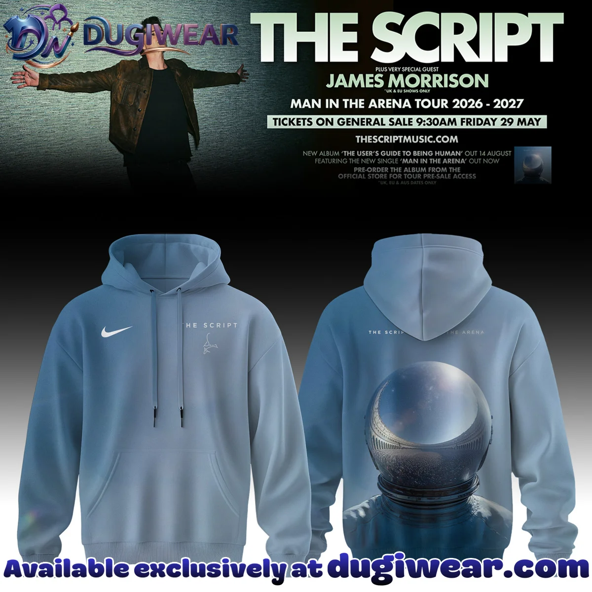 The Script Man In The Arena Tour T-Shirt & Hoodie (Style 1)