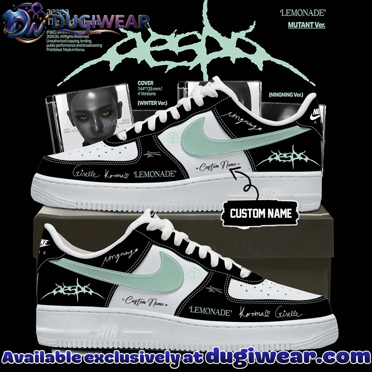 aespa LEMONADE Custom Air Force 1 & Jordan 1 Shoes (Design 17)