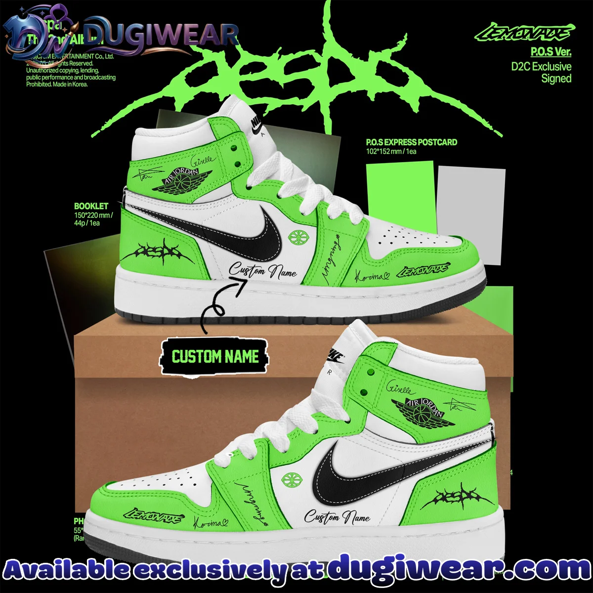 aespa LEMONADE Custom Air Force 1 & Jordan 1 Shoes (Style 20)