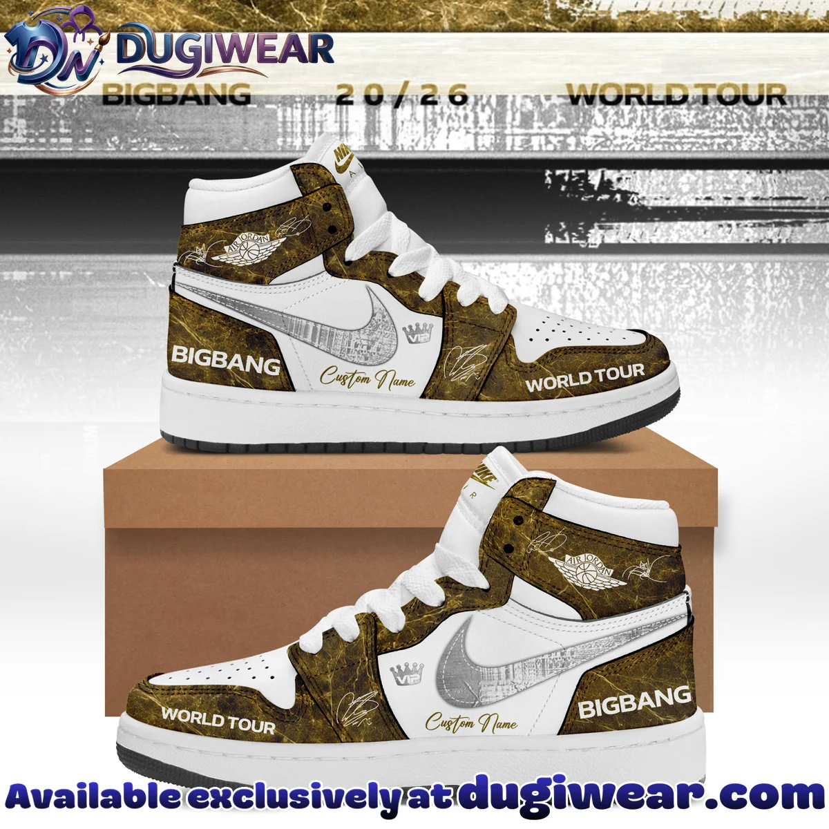 BIGBANG WORLD TOUR Custom Air Force 1 & Jordan 1 Shoes (Design 15)