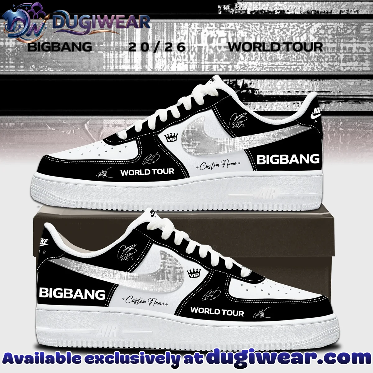 BIGBANG WORLD TOUR Custom Air Force 1 & Jordan 1 Shoes (Design 17)
