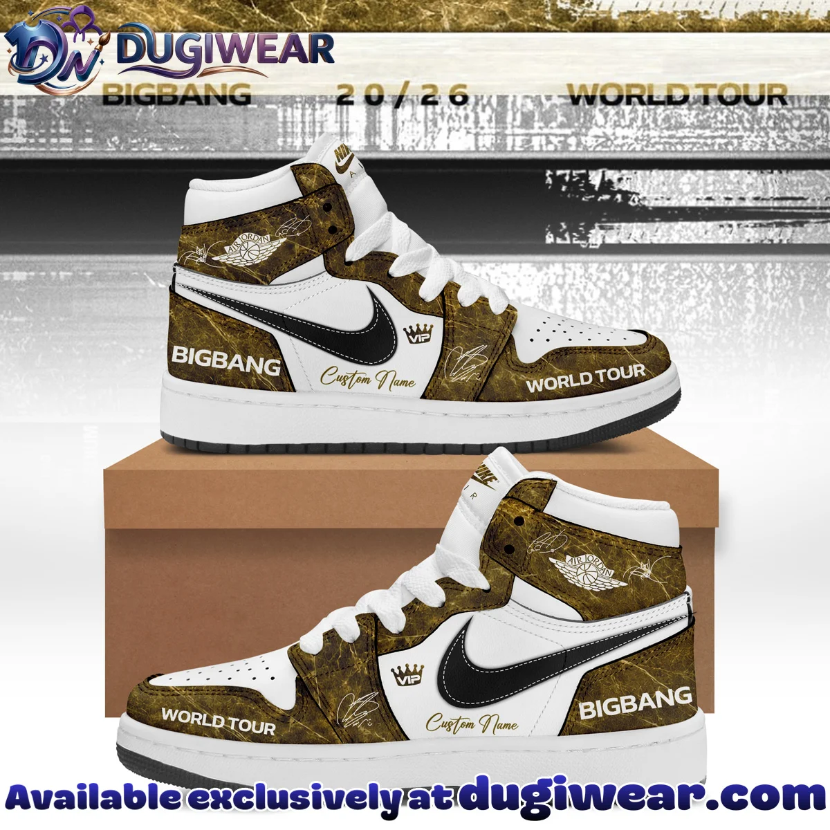 BIGBANG WORLD TOUR Custom Air Force 1 & Jordan 1 Shoes (Design 9)