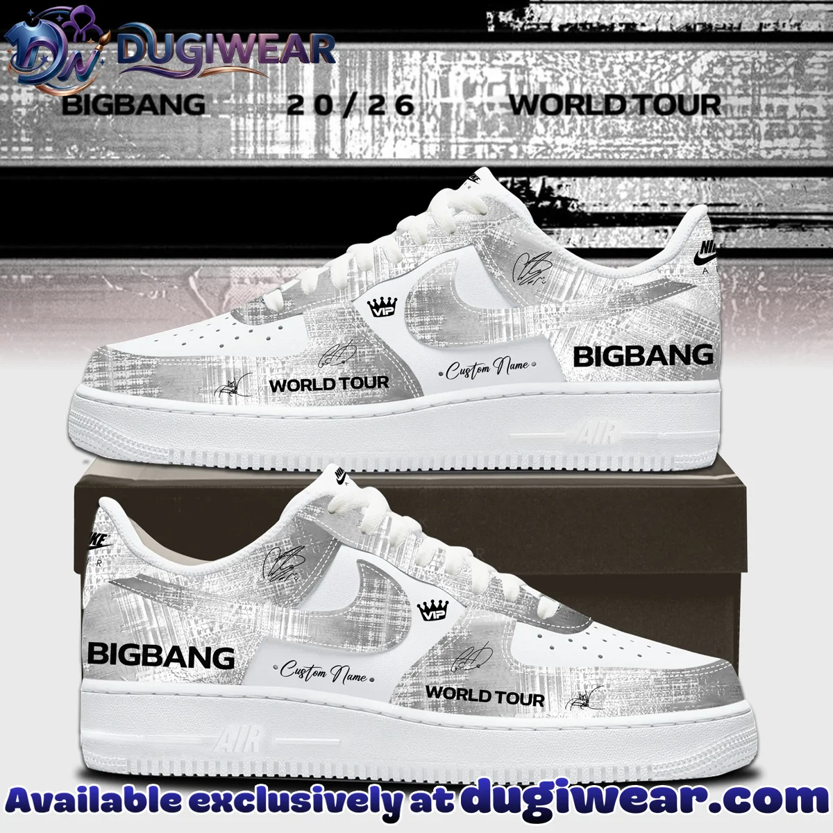BIGBANG WORLD TOUR Custom Air Force 1 & Jordan 1 Shoes (Style 23)