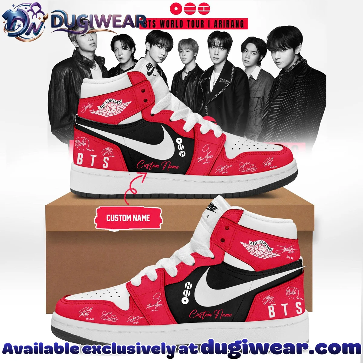BTS Arirang Custom Air Force 1 & Jordan 1 Shoes (Style 6)