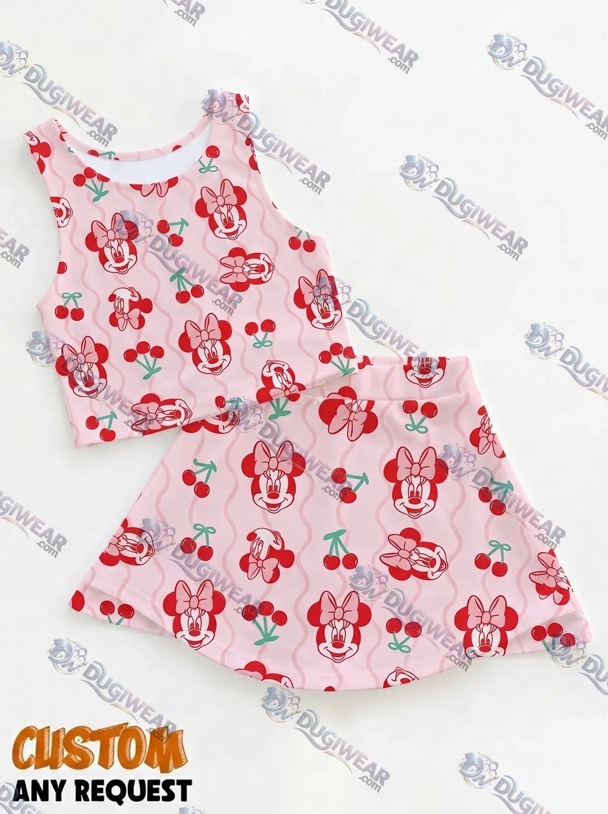 Cherry Minnie Matching Dress Set, Mom And Me Outfit, Disney Park Vacation Clothes