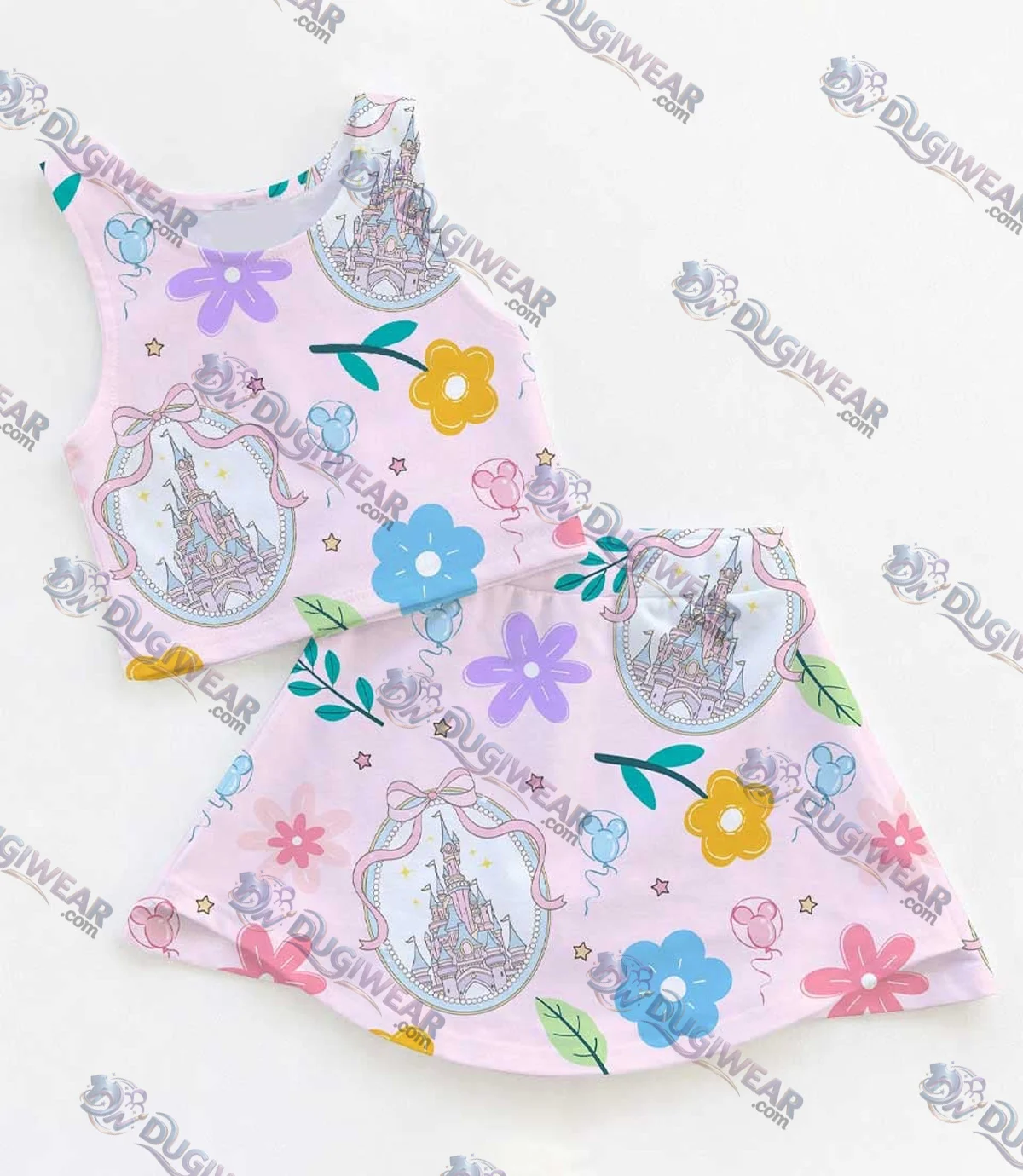 Disney Castle Coquette Bow Dress Set, Magic Kingdom Vacation Outfit