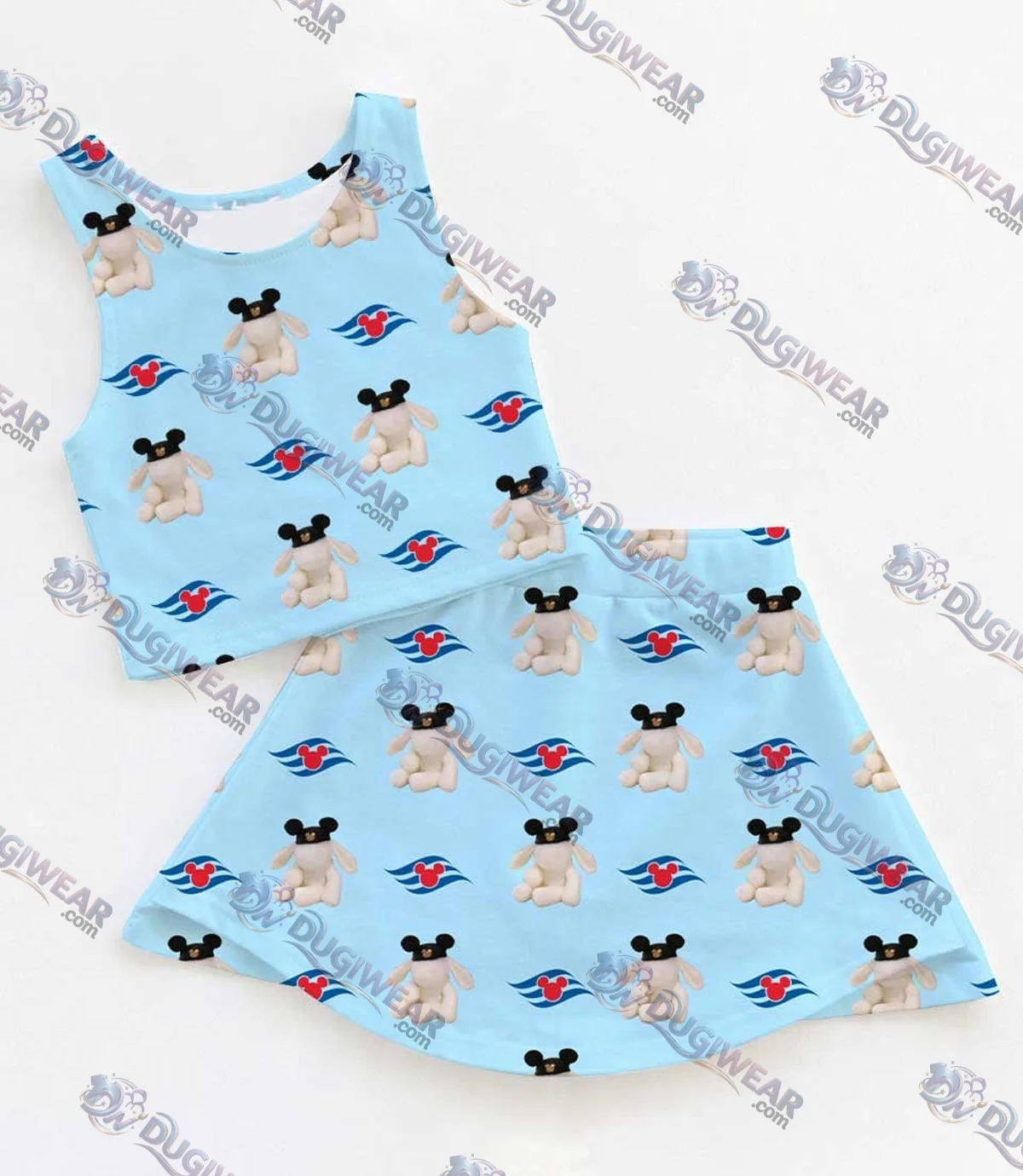 Disney Cruise Mickey Dress Set, Nautical Minnie Bow Vacation Outfit