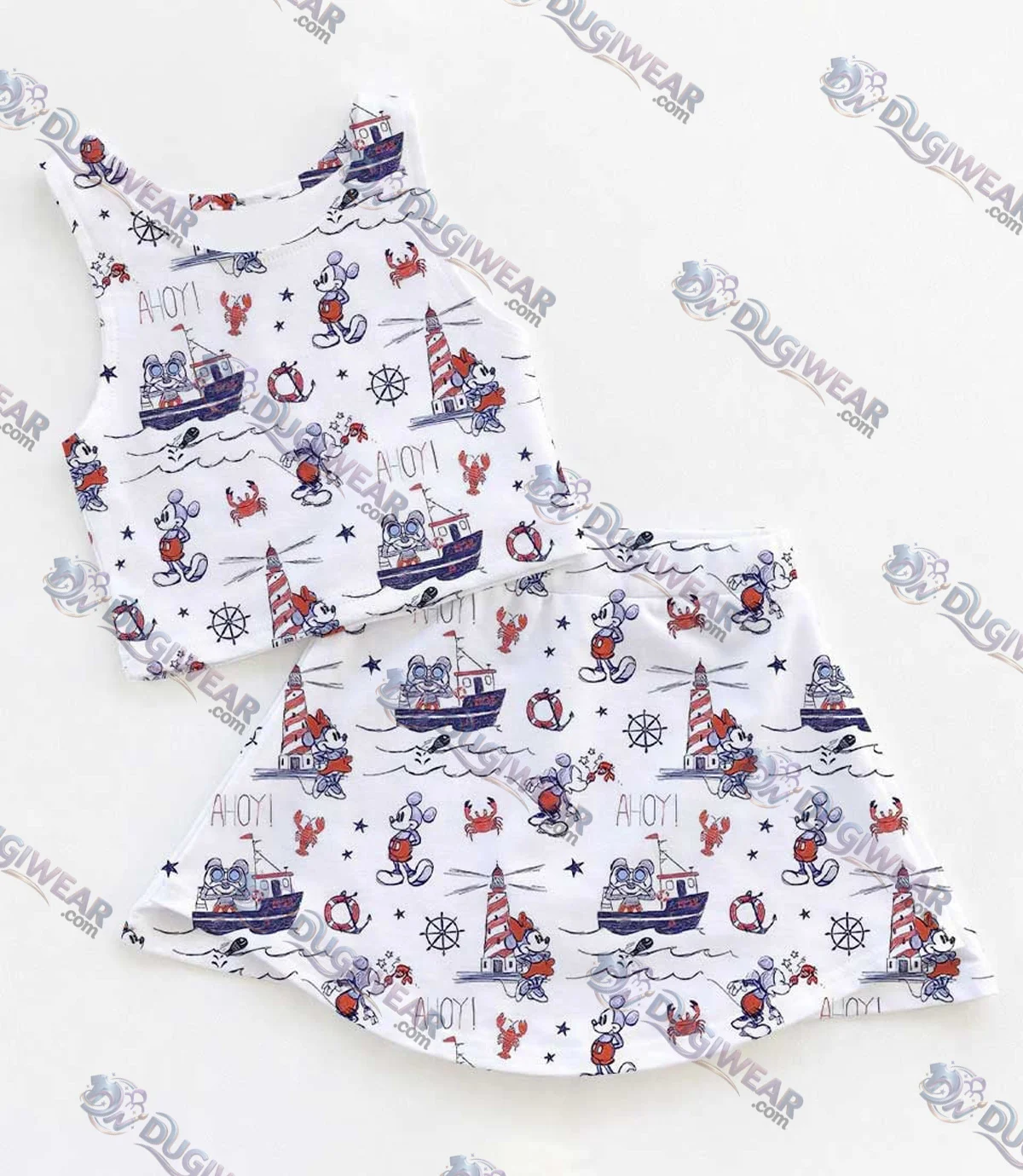 Disney Cruise Squad Dress Set, Mickey & Friends Summer Vacation Outfit