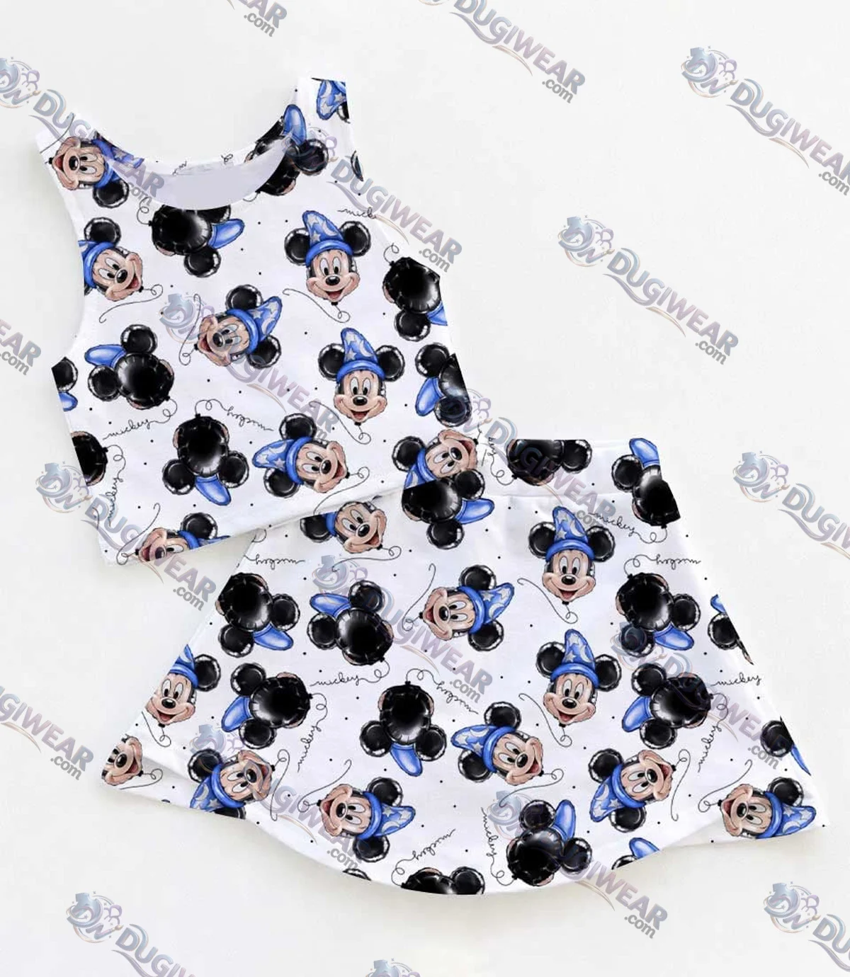 Disney Fantasia Mickey Mouse Family Matching Dress Set, Sorcerer Mickey Magic Hat Two Piece Dress Set, Halloween Cute Mom and Me Outfit Costume