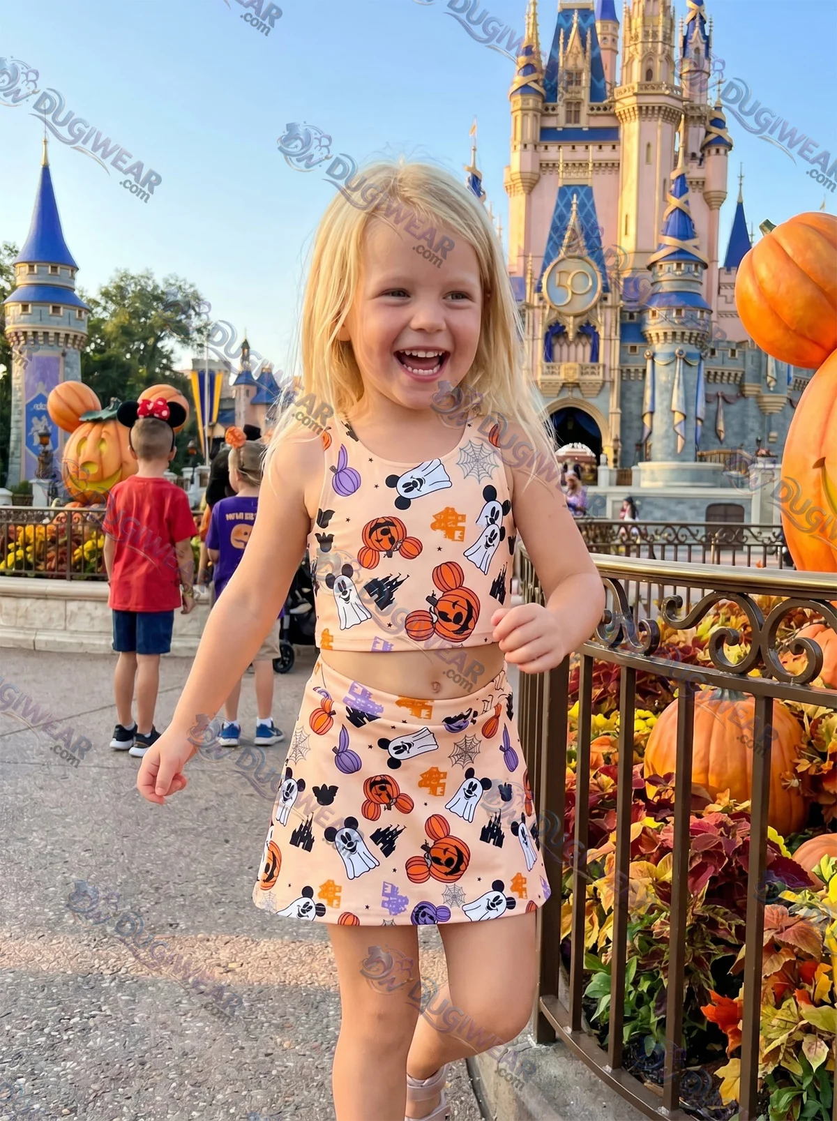 Disney Halloween Dress Set, Cartoon Skirt Set, Mom And Me Matching Dress Set, Theme Park Vacation Outfit, Cute Family Trip Outfit Disney Halloween Dress Set, Cartoon Skirt Set, Mom And Me Matching Dress Set, Theme Park Vacation Outfit, Cute Family Trip Outfit