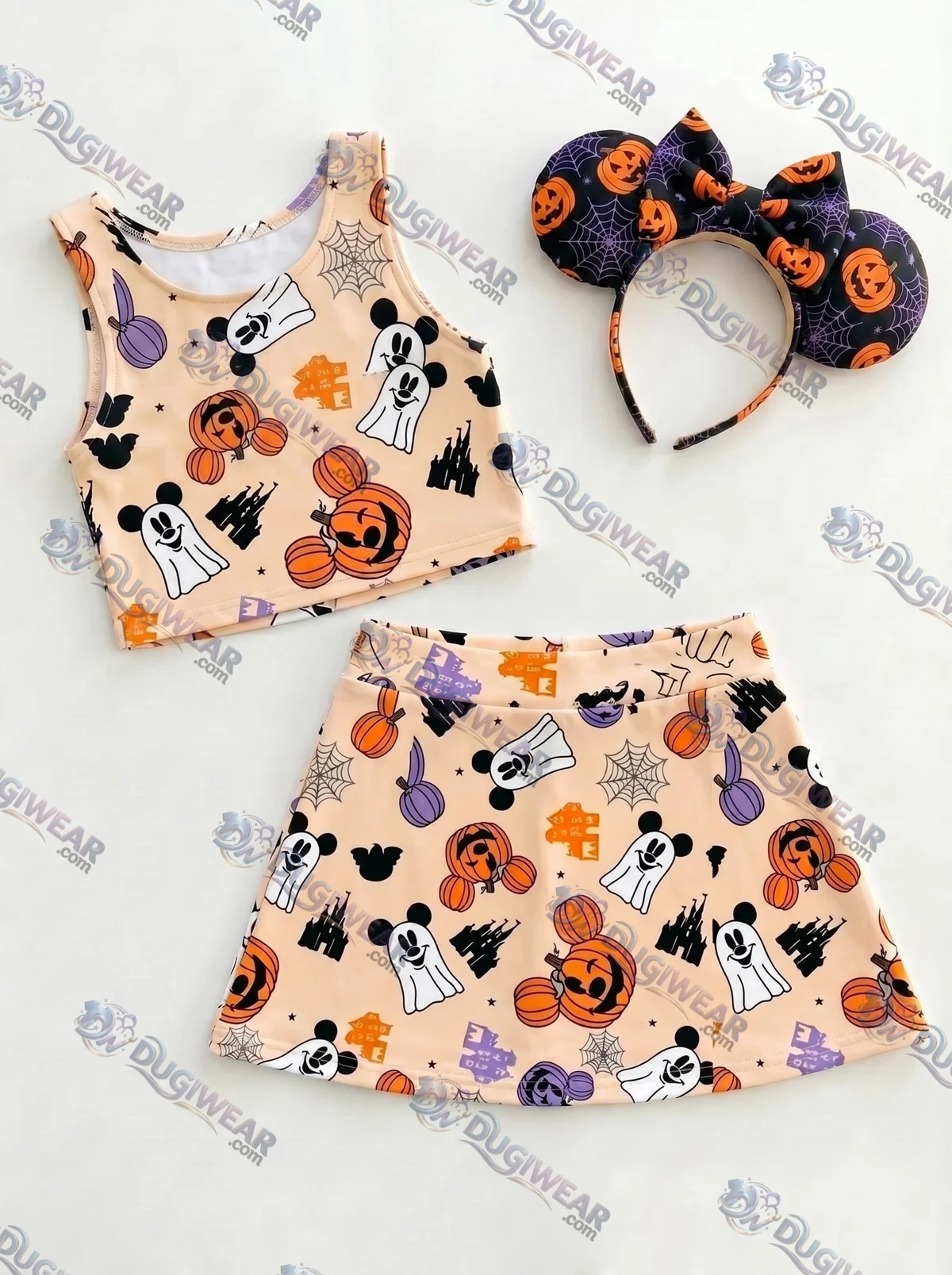Disney Halloween Dress Set, Cartoon Skirt Set, Mom And Me Matching Dress Set, Theme Park Vacation Outfit, Cute Family Trip Outfit