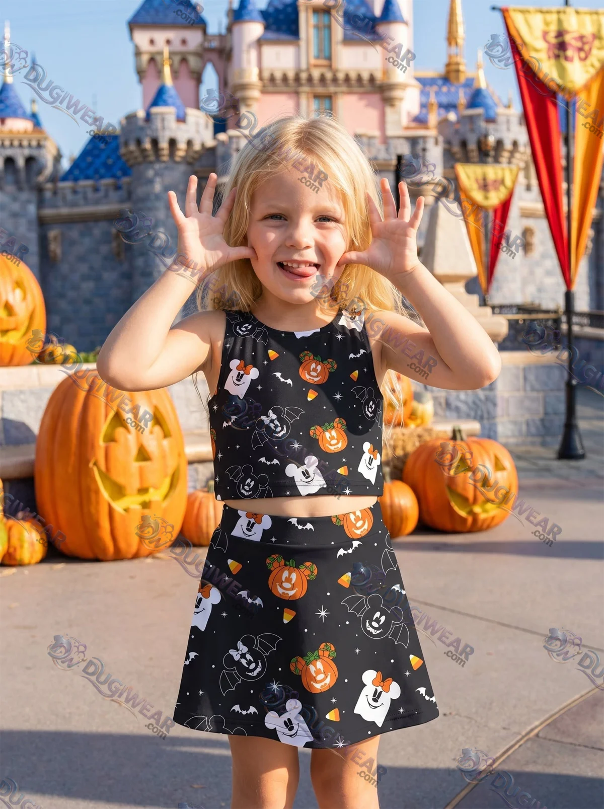 Disney Halloween Matching Dress Set, Mom And Me Cartoon Outfit, Disneyland Family Trip Clothes Disney Halloween Matching Dress Set, Mom And Me Cartoon Outfit, Disneyland Family Trip Clothes