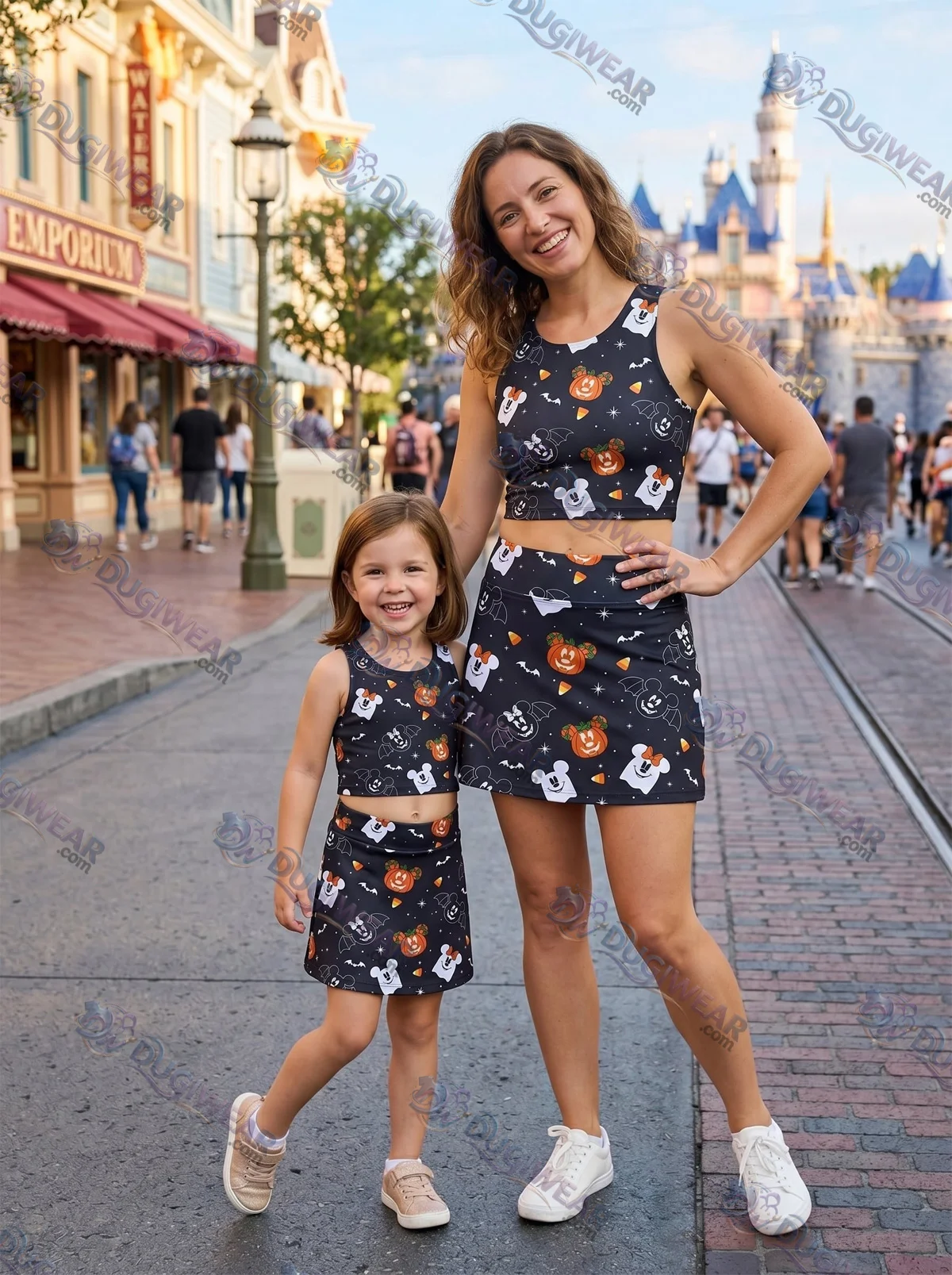 Disney Halloween Matching Dress Set, Mom And Me Cartoon Outfit, Disneyland Family Trip Clothes Disney Halloween Matching Dress Set, Mom And Me Cartoon Outfit, Disneyland Family Trip Clothes