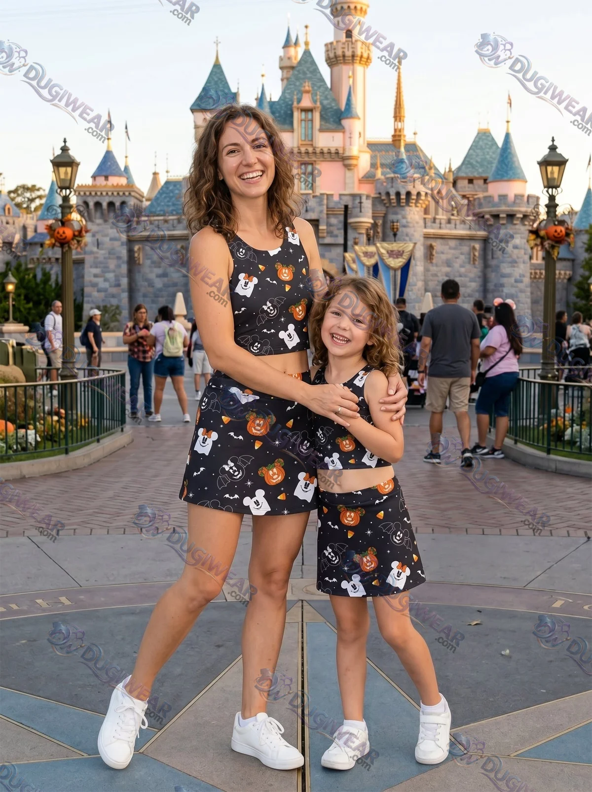 Disney Halloween Matching Dress Set, Mom And Me Cartoon Outfit, Disneyland Family Trip Clothes Disney Halloween Matching Dress Set, Mom And Me Cartoon Outfit, Disneyland Family Trip Clothes
