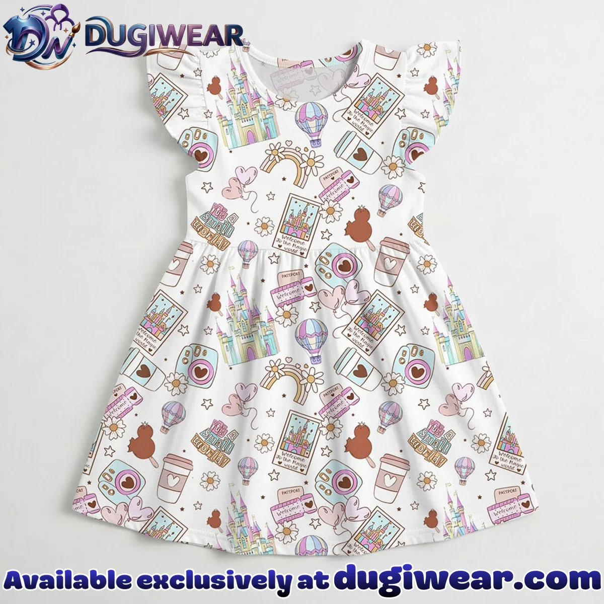 Disney Magic World Mommy & Me Skater Dress, Mama Mini Family Matching Outfit Disney Magic World Mommy & Me Skater Dress, Mama Mini Family Matching Outfit