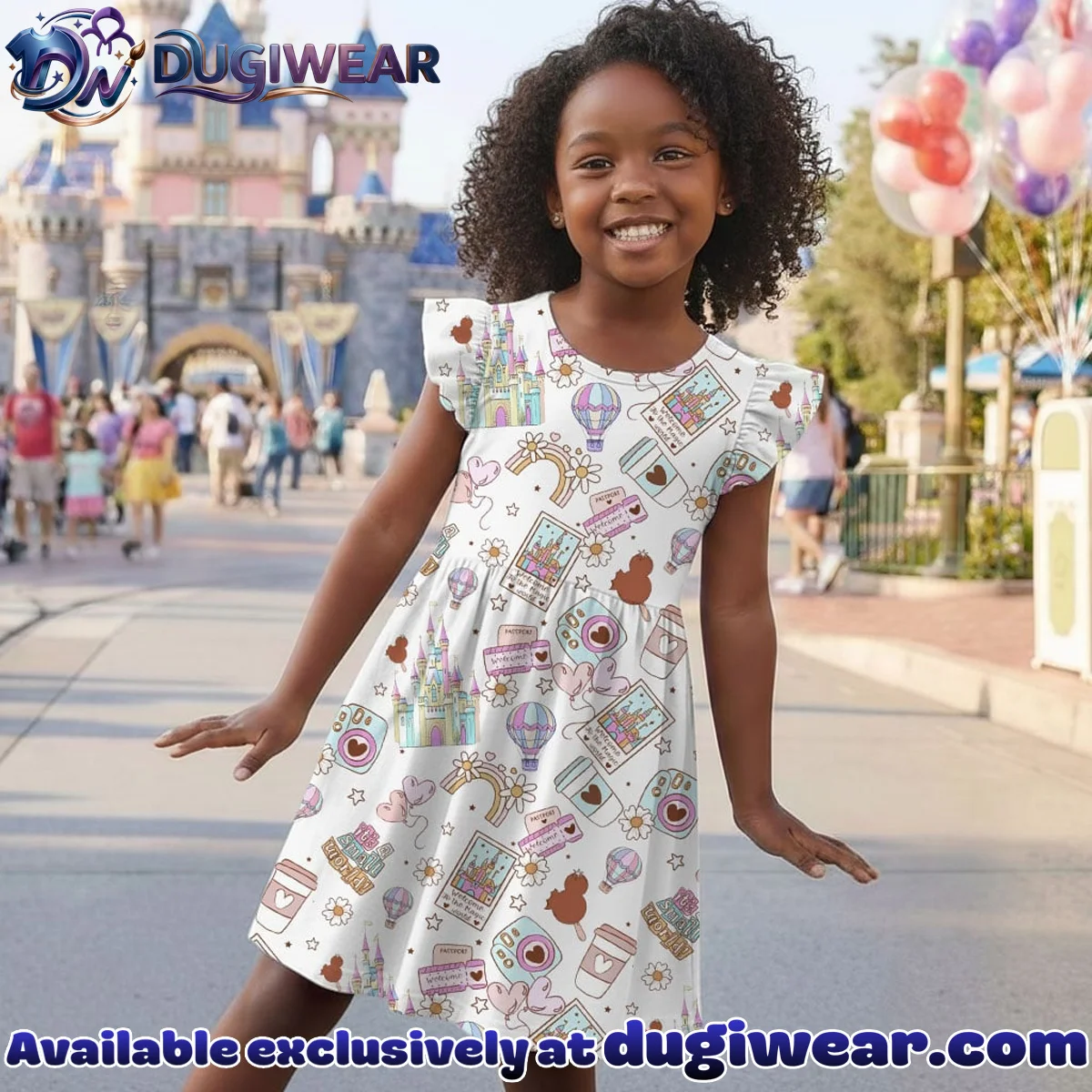 Disney Magic World Mommy & Me Skater Dress, Mama Mini Family Matching Outfit Disney Magic World Mommy & Me Skater Dress, Mama Mini Family Matching Outfit
