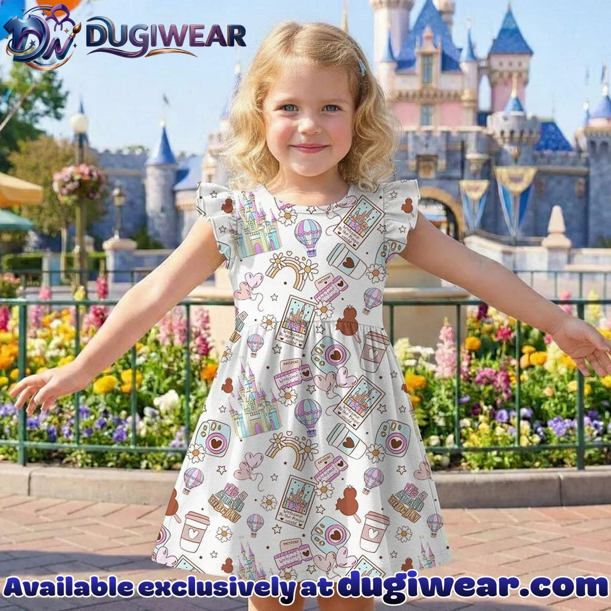 Disney Magic World Mommy & Me Skater Dress, Mama Mini Family Matching Outfit Disney Magic World Mommy & Me Skater Dress, Mama Mini Family Matching Outfit