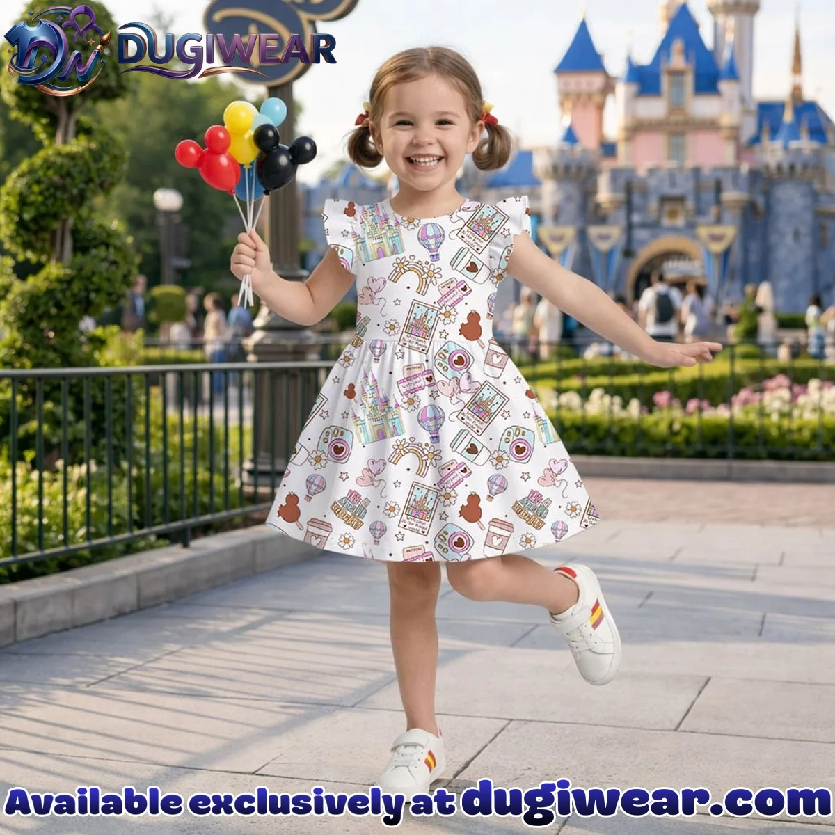 Disney Magic World Mommy & Me Skater Dress, Mama Mini Family Matching Outfit Disney Magic World Mommy & Me Skater Dress, Mama Mini Family Matching Outfit