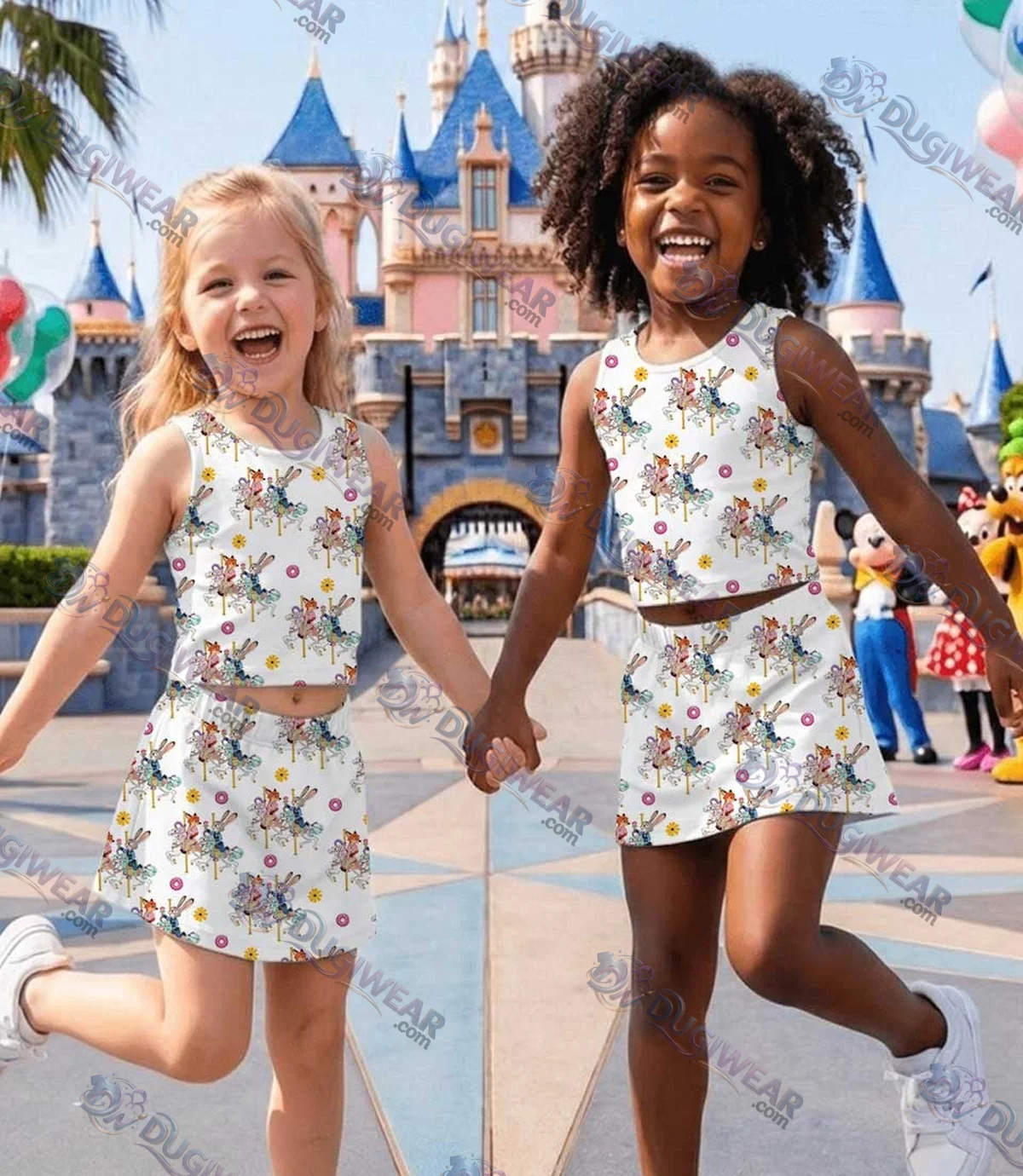 Disney Mickey and Friends Carousel Dress Set, Magical Vacation Outfit Disney Mickey and Friends Carousel Dress Set, Magical Vacation Outfit