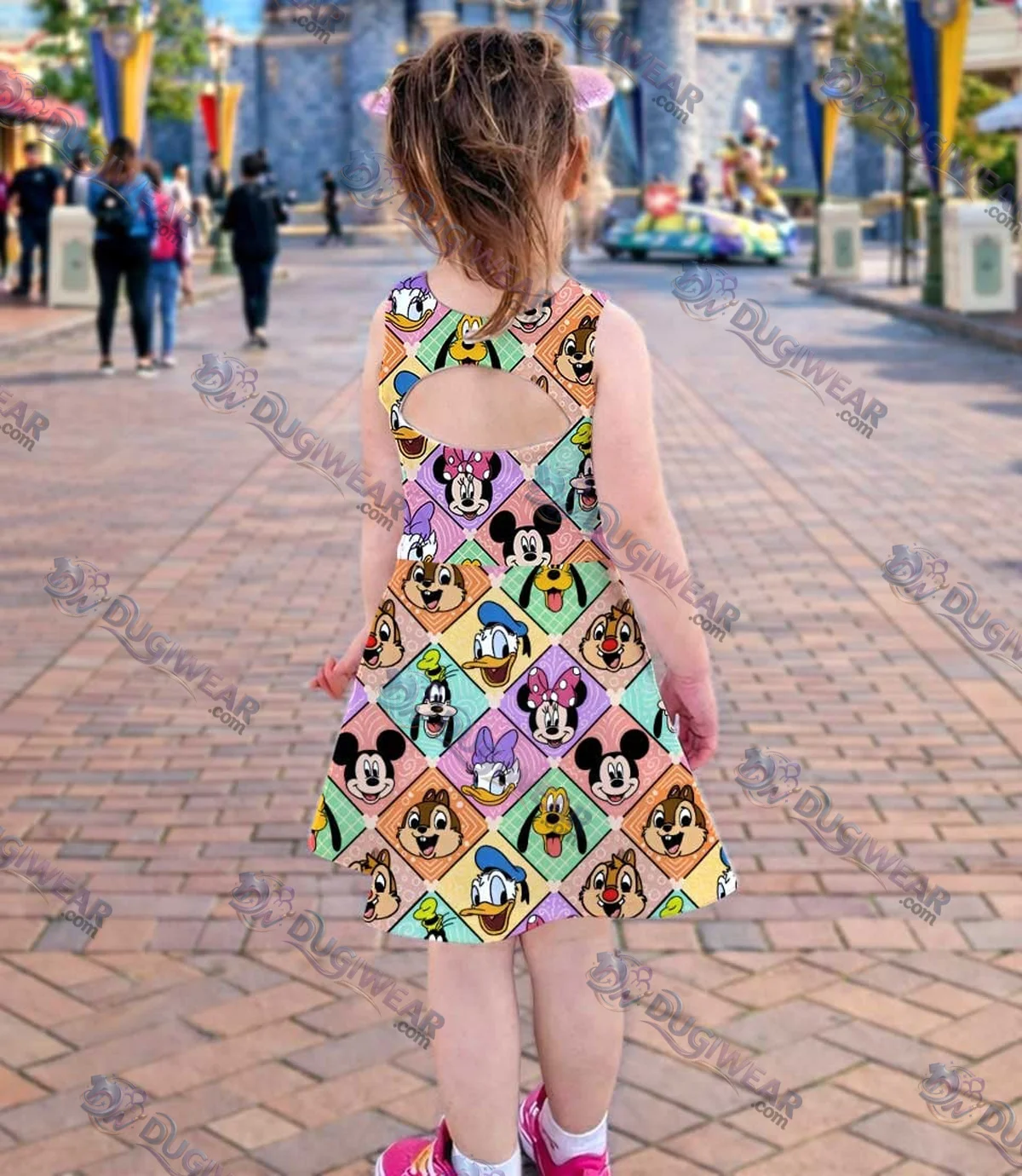 Disney Mickey And Friends Colorful Collage Dress Set, Magical Kingdom Vacation Outfit Disney Mickey And Friends Colorful Collage Dress Set, Magical Kingdom Vacation Outfit