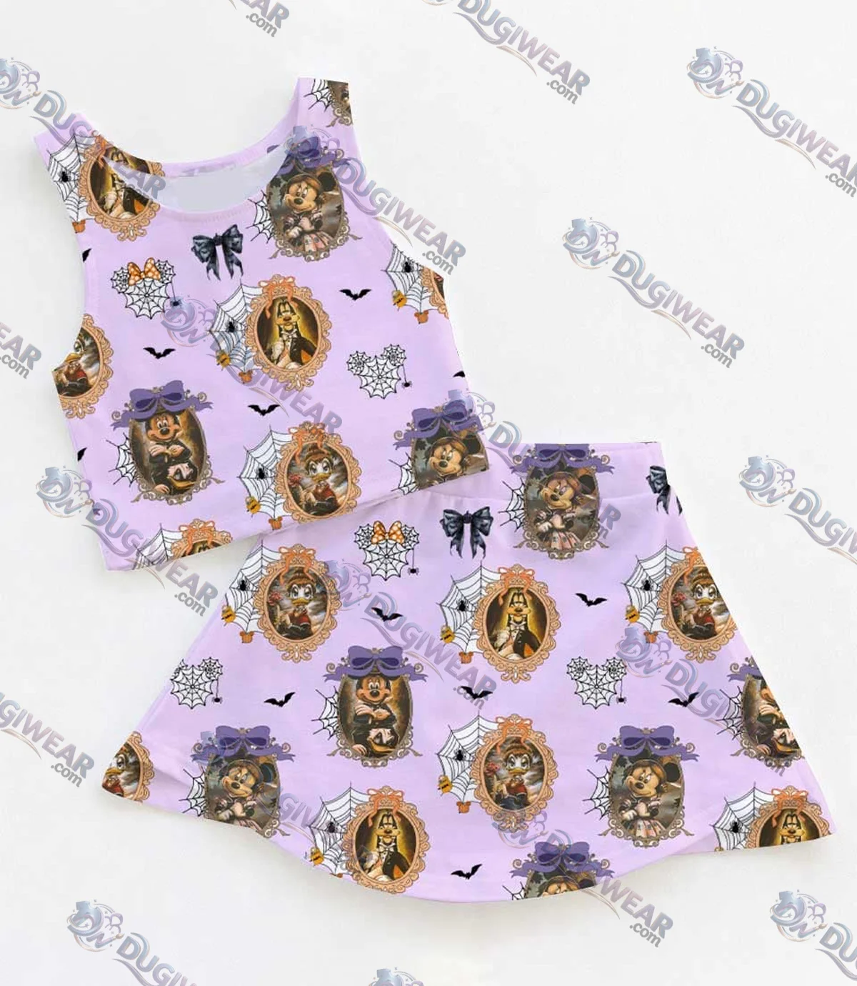 Disney Mickey Mouse Halloween Gothic Purple Dress Set, Vintage Halloween Mickey Mouse Family Matching Dress Set, Mom and Me Fall Vacation Outfit Costume