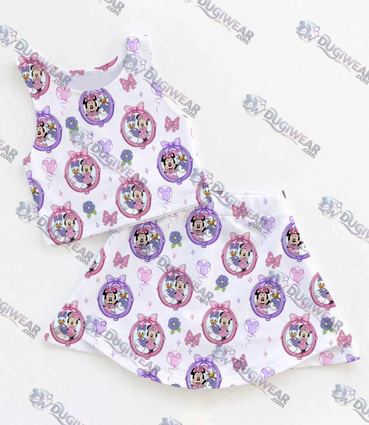 Disney Minnie Mouse & Daisy Duck Matching Mom and Me Dress Set, Cute Friends Theme Park Vacation Outfit