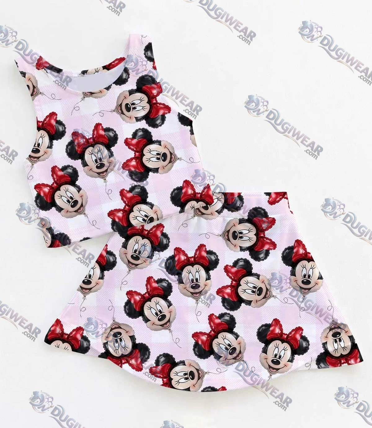 Disney Minnie Mouse Gingham Pink Dress Set, Minnie Mouse Family Matching Dress Set, Mom and Me Outfit Vacation Costume