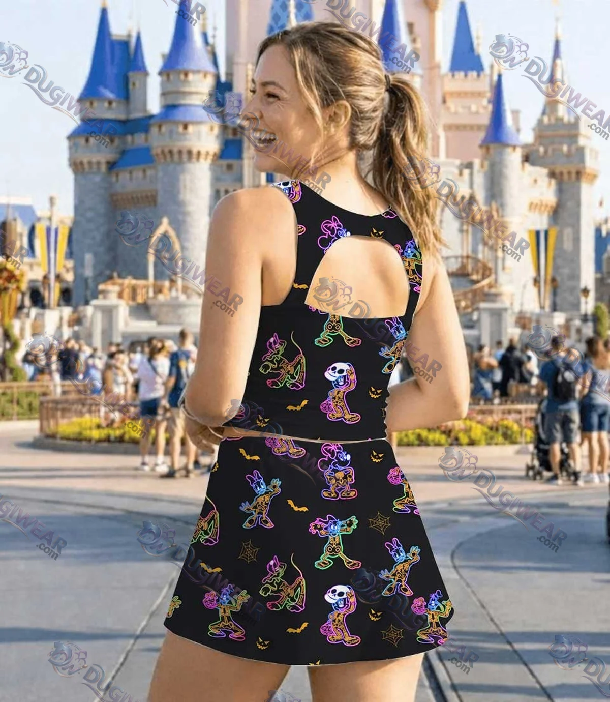Disney Neon Halloween Characters Matching Mom and Me Dress Set, Spooky Theme Park Family Vacation Outfit Disney Neon Halloween Characters Matching Mom and Me Dress Set, Spooky Theme Park Family Vacation Outfit
