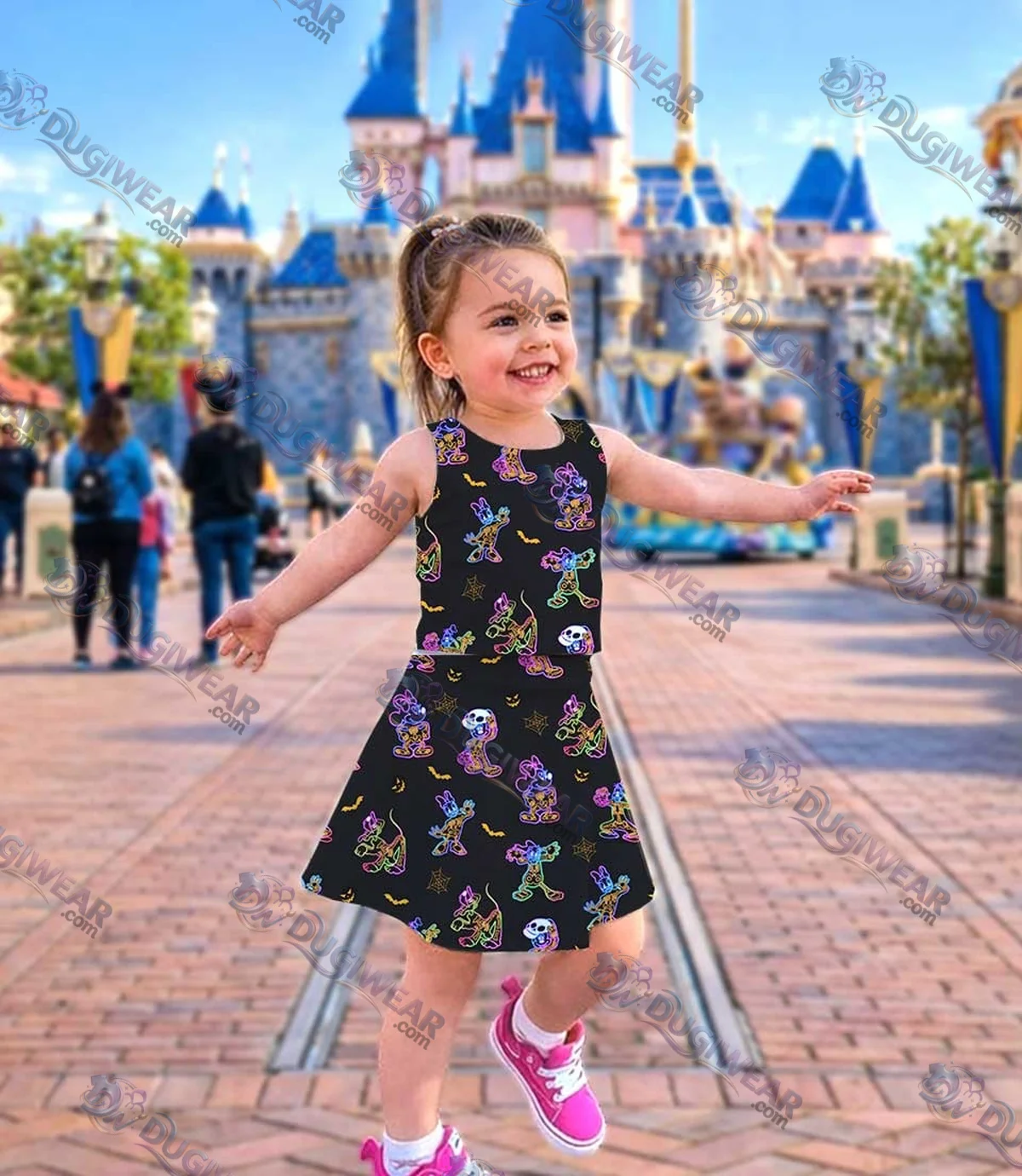 Disney Neon Halloween Characters Matching Mom and Me Dress Set, Spooky Theme Park Family Vacation Outfit Disney Neon Halloween Characters Matching Mom and Me Dress Set, Spooky Theme Park Family Vacation Outfit
