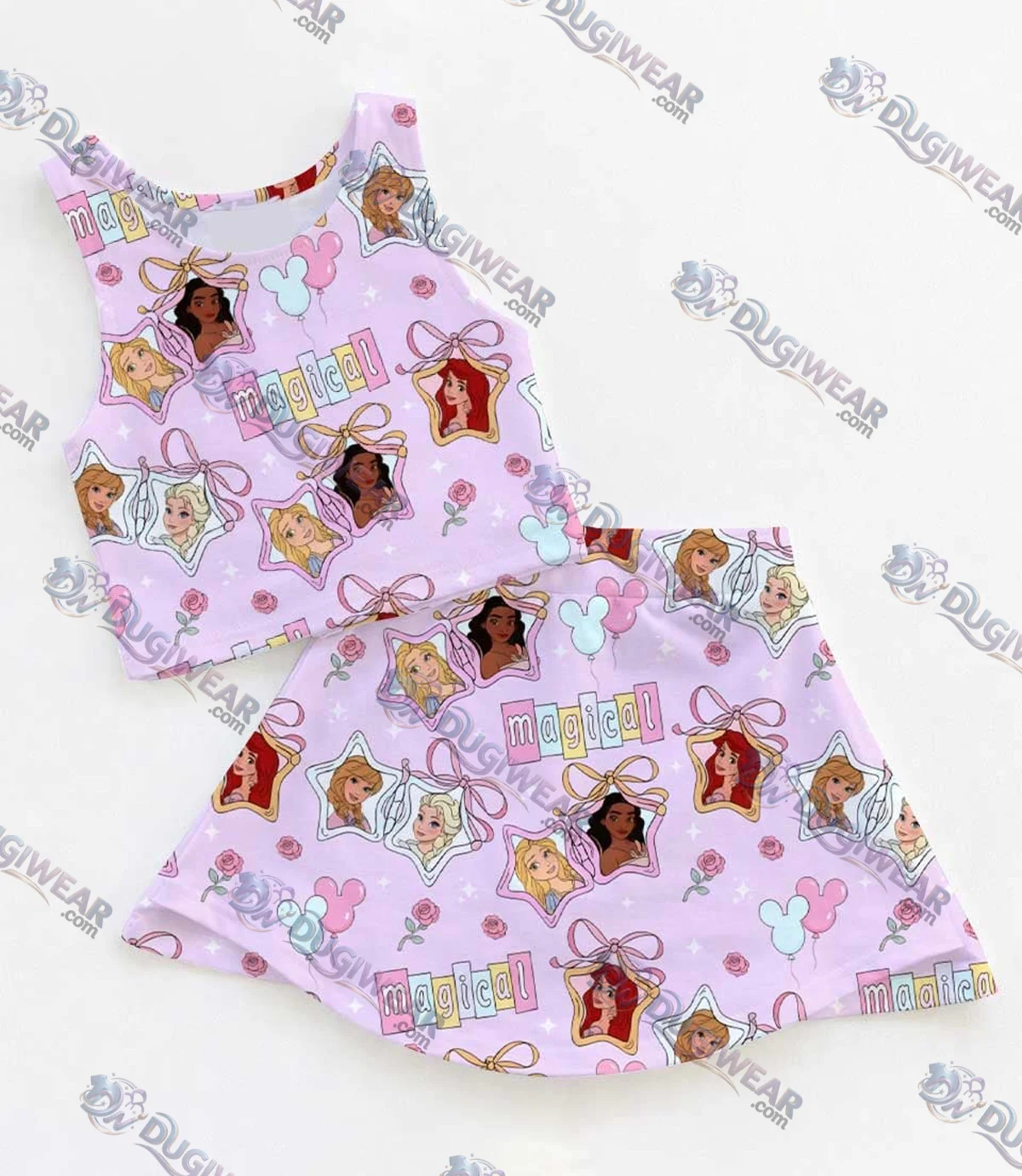 Disney Princess Magical Mom and Me Matching Dress Set, Pink Fairytale Birthday Family Outfit