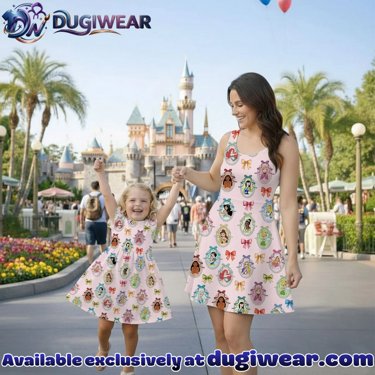 Disney Princess Ruffle Skater Dress, Ariel Rapunzel Tiana Summer Vacation Outfit Disney Princess Ruffle Skater Dress, Ariel Rapunzel Tiana Summer Vacation Outfit