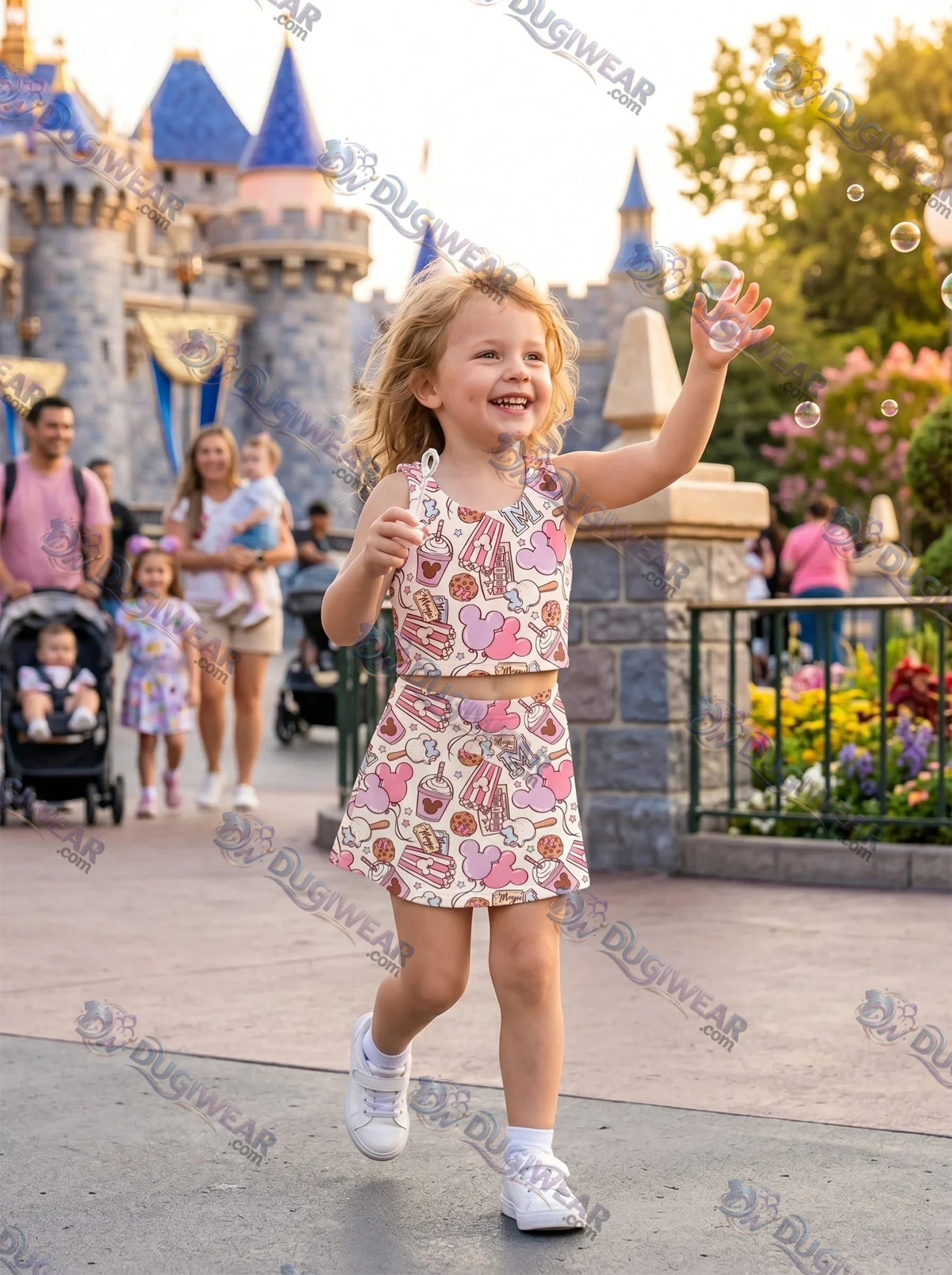 Disney Snacks Dress Set, Cartoon Skirt Set, Mom And Me Matching Dress Set, Theme Park Vacation Outfit, Cute Family Trip Outfit Disney Snacks Dress Set, Cartoon Skirt Set, Mom And Me Matching Dress Set, Theme Park Vacation Outfit, Cute Family Trip Outfit