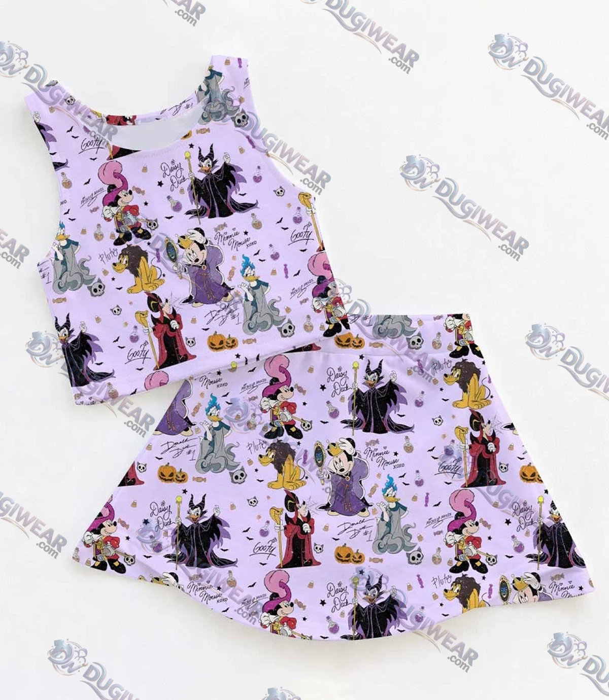 Disney Villains Halloween Dress Set, Maleficent Ursula Evil Queen Mickey Minnie Cartoon Dress Set, Mom and Me Family Matching Outfit, Spooky Vacation Outfit
