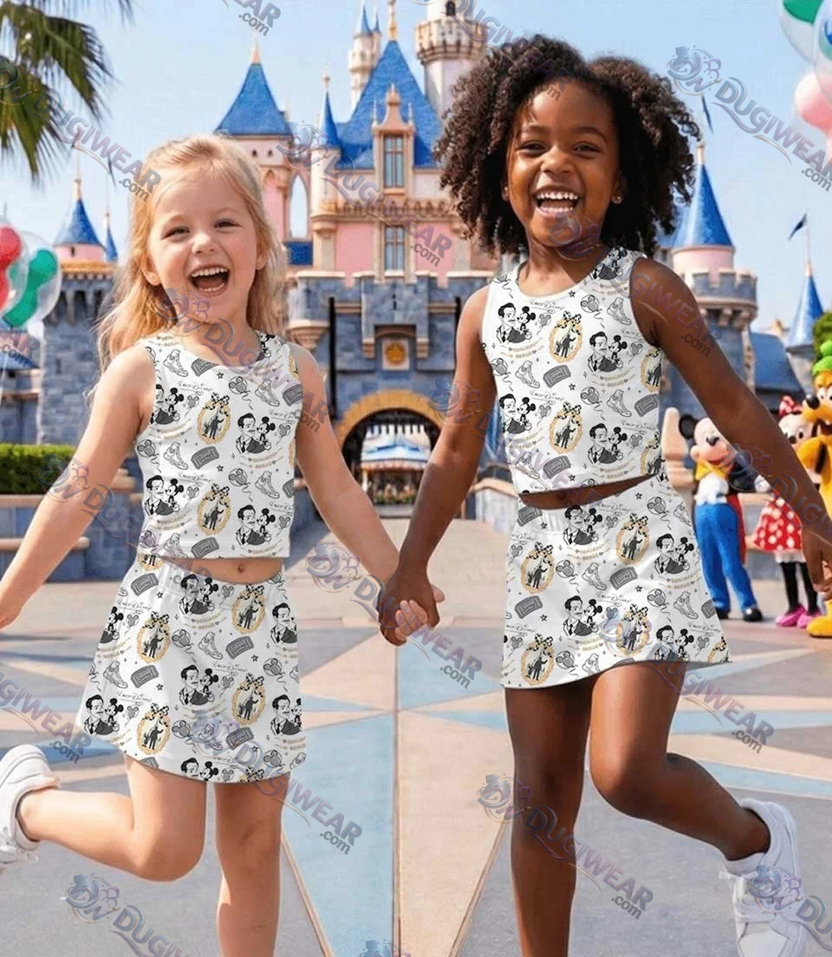 Disney Walt Disney & Mickey Mouse Matching Mom and Me Dress Set, Family Vacation Theme Park Outfit Disney Walt Disney & Mickey Mouse Matching Mom and Me Dress Set, Family Vacation Theme Park Outfit