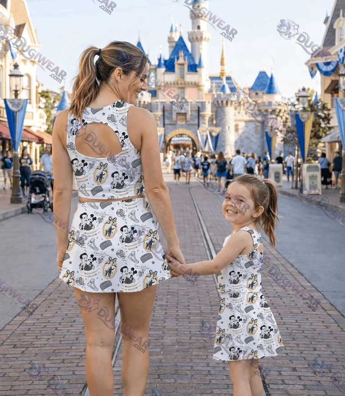 Disney Walt Disney & Mickey Mouse Matching Mom and Me Dress Set, Family Vacation Theme Park Outfit Disney Walt Disney & Mickey Mouse Matching Mom and Me Dress Set, Family Vacation Theme Park Outfit