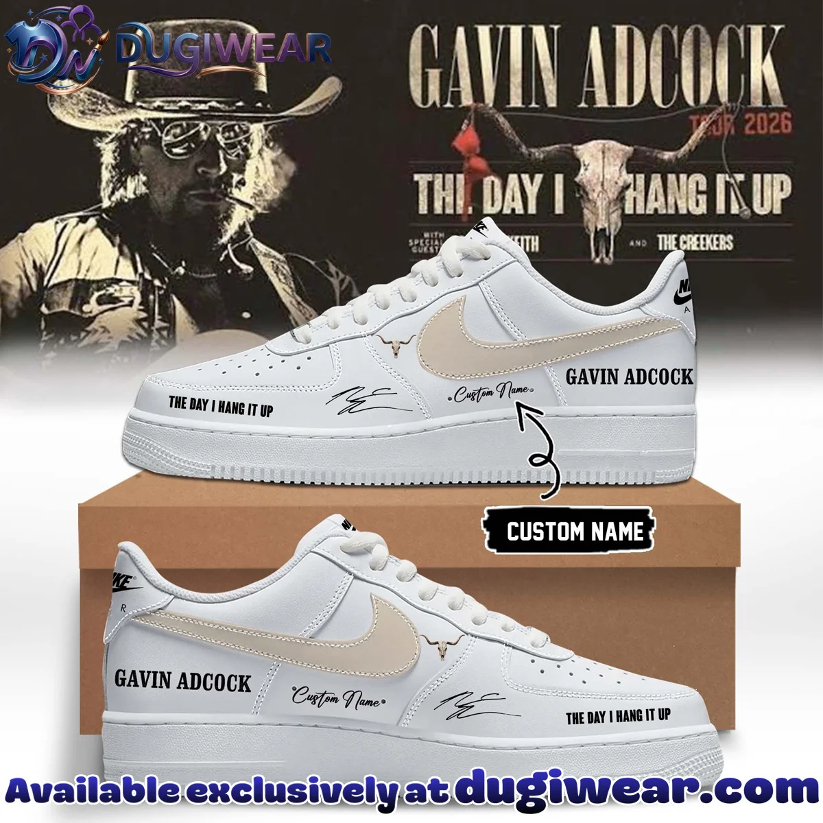 Gavin Adcock The Day I Hang It Up Tour Signature Custom Air Force 1 & Jordan 1 Shoes [Batch 3]