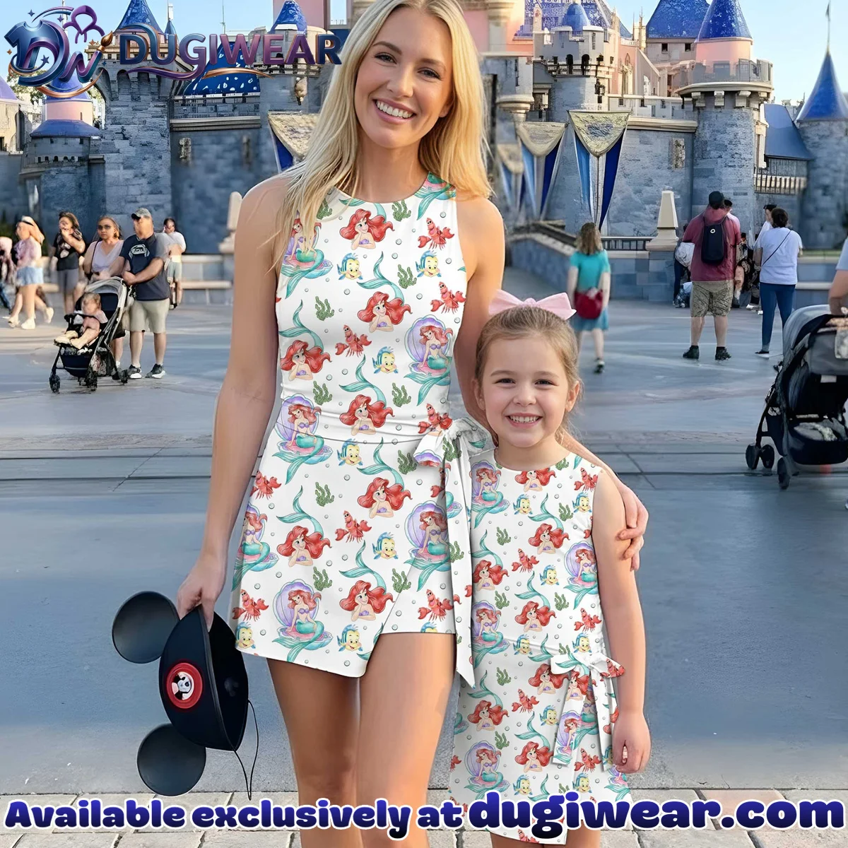 Girls Ariel Friends Athletic Dress - Tennis Dress Skirt, Family Matching Disney Princess Outfit