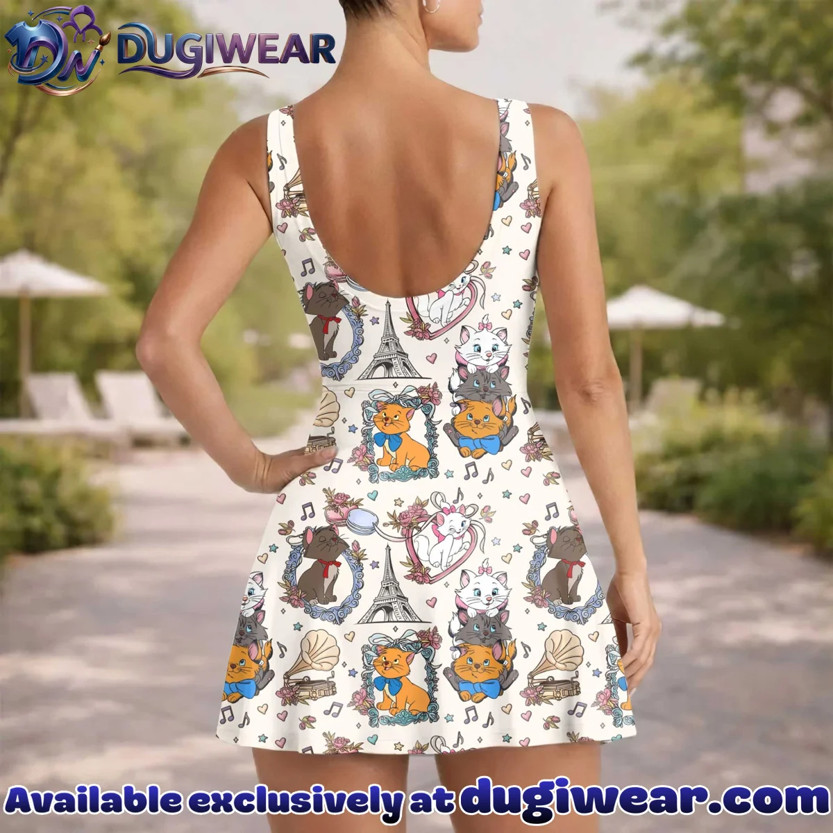 Girls Disney Marie Aristocats Eiffel Tower Athletic Dress - Tennis Dress Skirt, Family Matching Outfit Girls Disney Marie Aristocats Eiffel Tower Athletic Dress - Tennis Dress Skirt, Family Matching Outfit