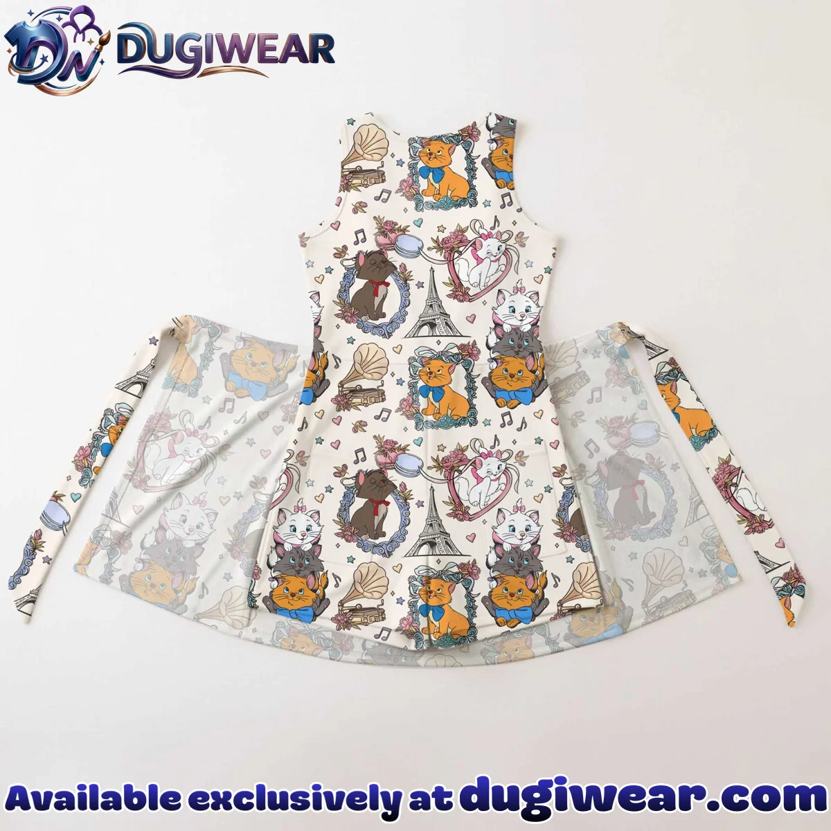 Girls Disney Marie Aristocats Eiffel Tower Athletic Dress - Tennis Dress Skirt, Family Matching Outfit Girls Disney Marie Aristocats Eiffel Tower Athletic Dress - Tennis Dress Skirt, Family Matching Outfit