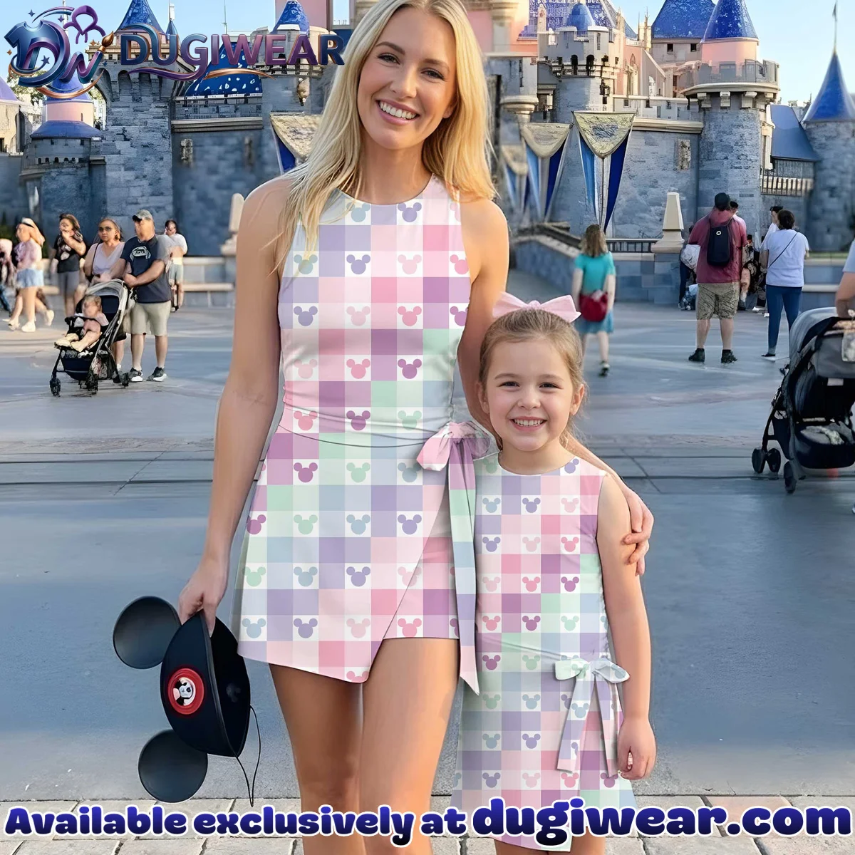 Girls Disney Mickey Icon Pastel Athletic Dress - Tennis Dress Skirt, Family Matching Outfit
