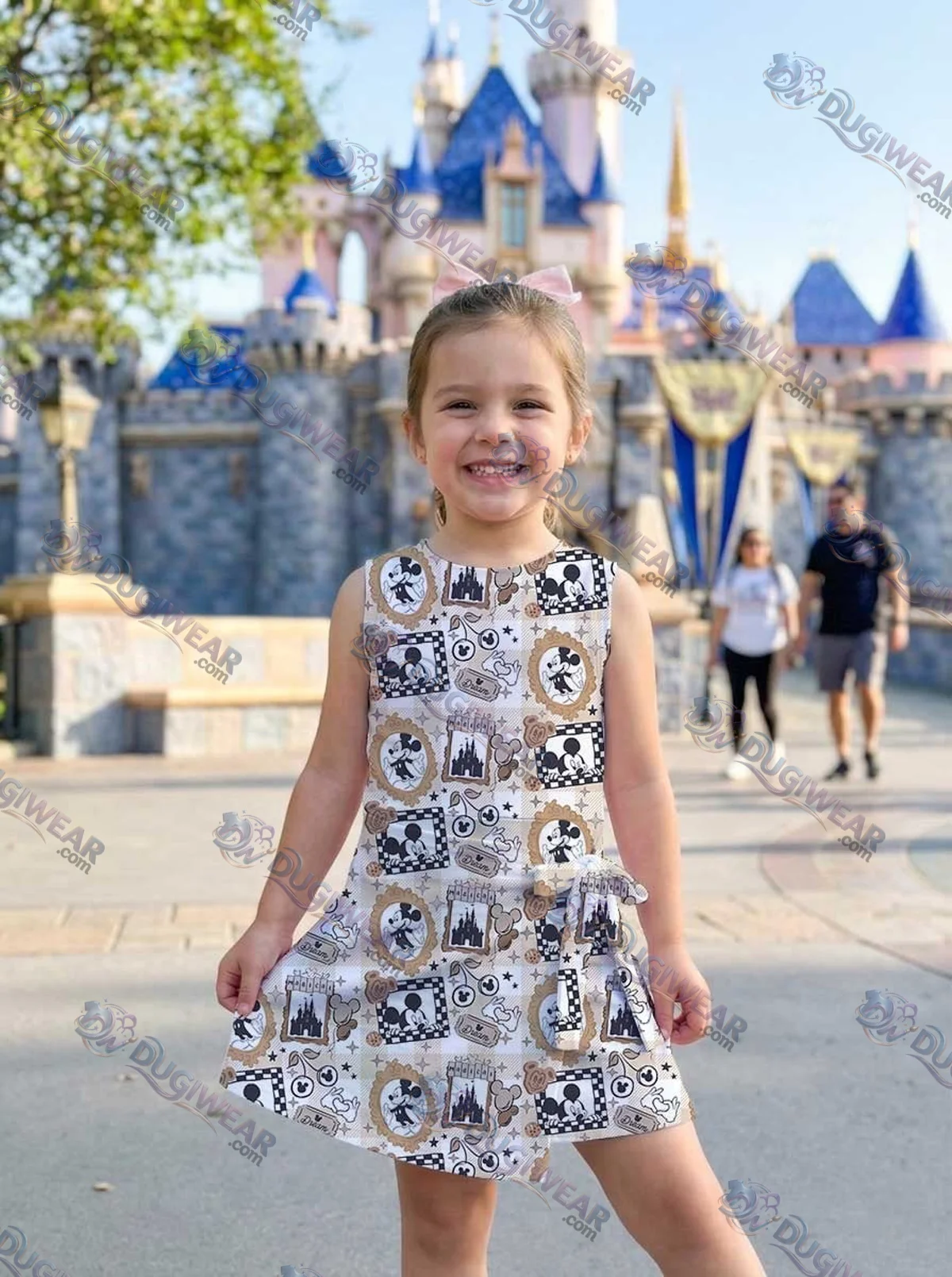 Girls Disney Mickey Mouse Castle Frame Brown Athletic Dress - Tennis Dress Skirt, Family Matching Outfit Girls Disney Mickey Mouse Castle Frame Brown Athletic Dress - Tennis Dress Skirt, Family Matching Outfit