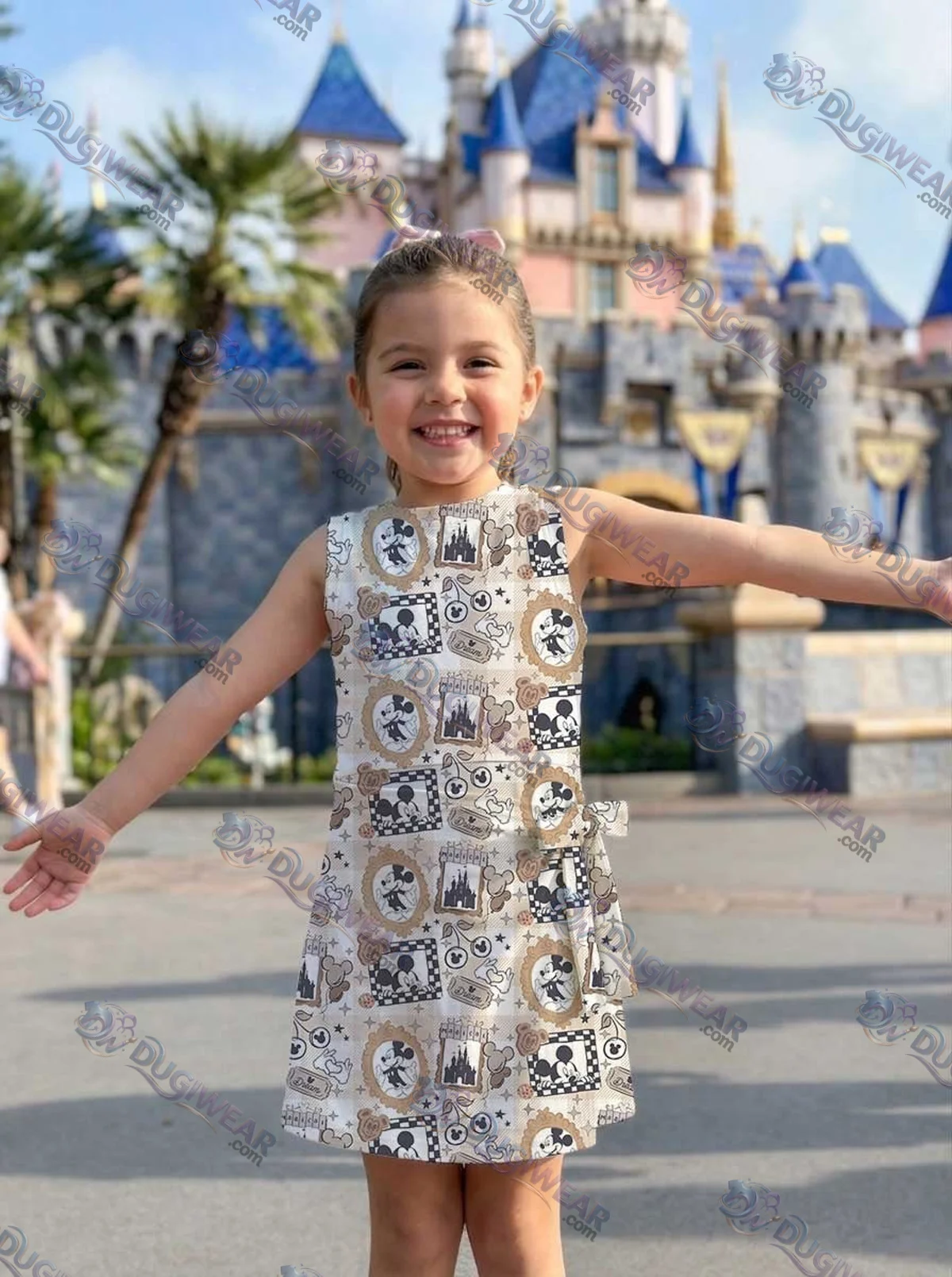 Girls Disney Mickey Mouse Castle Frame Brown Athletic Dress - Tennis Dress Skirt, Family Matching Outfit Girls Disney Mickey Mouse Castle Frame Brown Athletic Dress - Tennis Dress Skirt, Family Matching Outfit
