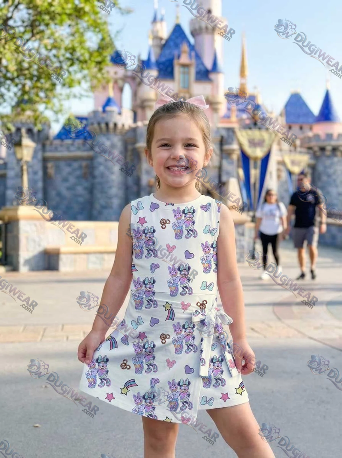 Girls Disney Mickey Mouse Daisy Duck Beige Athletic Dress - Tennis Dress Skirt, Family Matching Outfit Girls Disney Mickey Mouse Daisy Duck Beige Athletic Dress - Tennis Dress Skirt, Family Matching Outfit