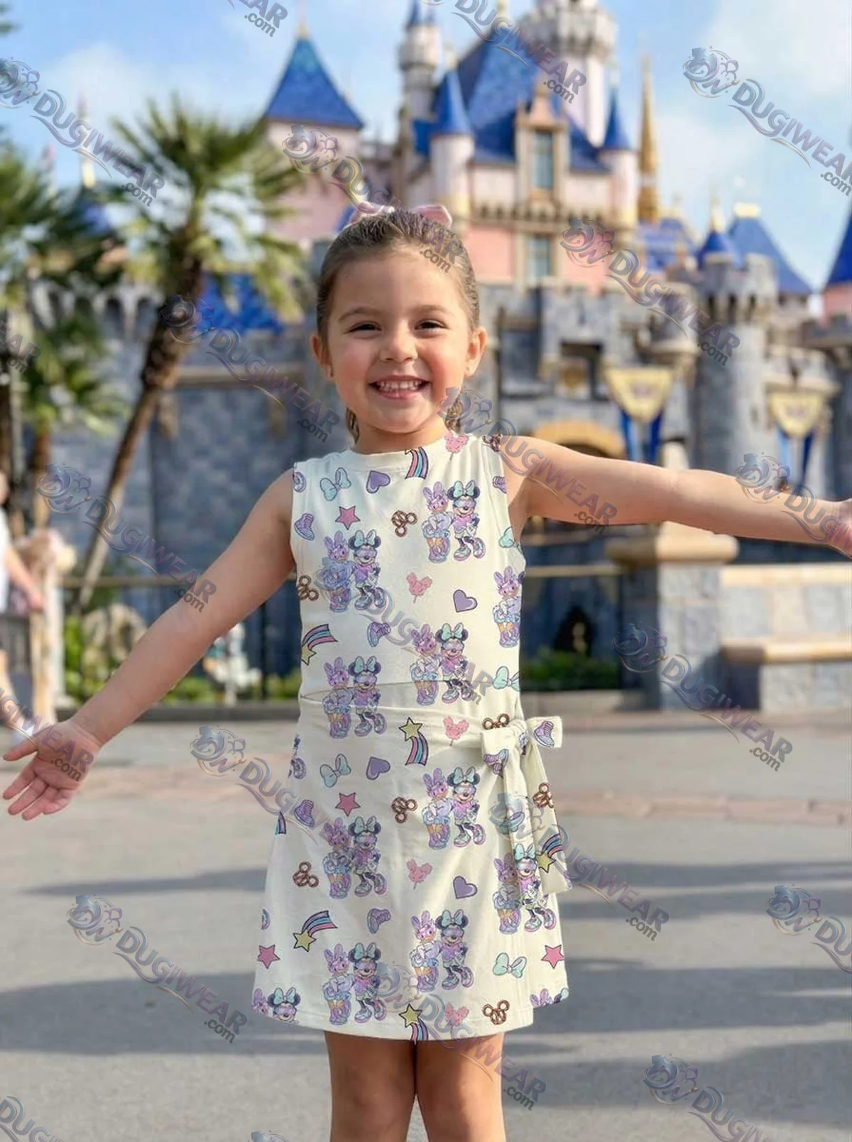 Girls Disney Mickey Mouse Daisy Duck Beige Athletic Dress - Tennis Dress Skirt, Family Matching Outfit Girls Disney Mickey Mouse Daisy Duck Beige Athletic Dress - Tennis Dress Skirt, Family Matching Outfit