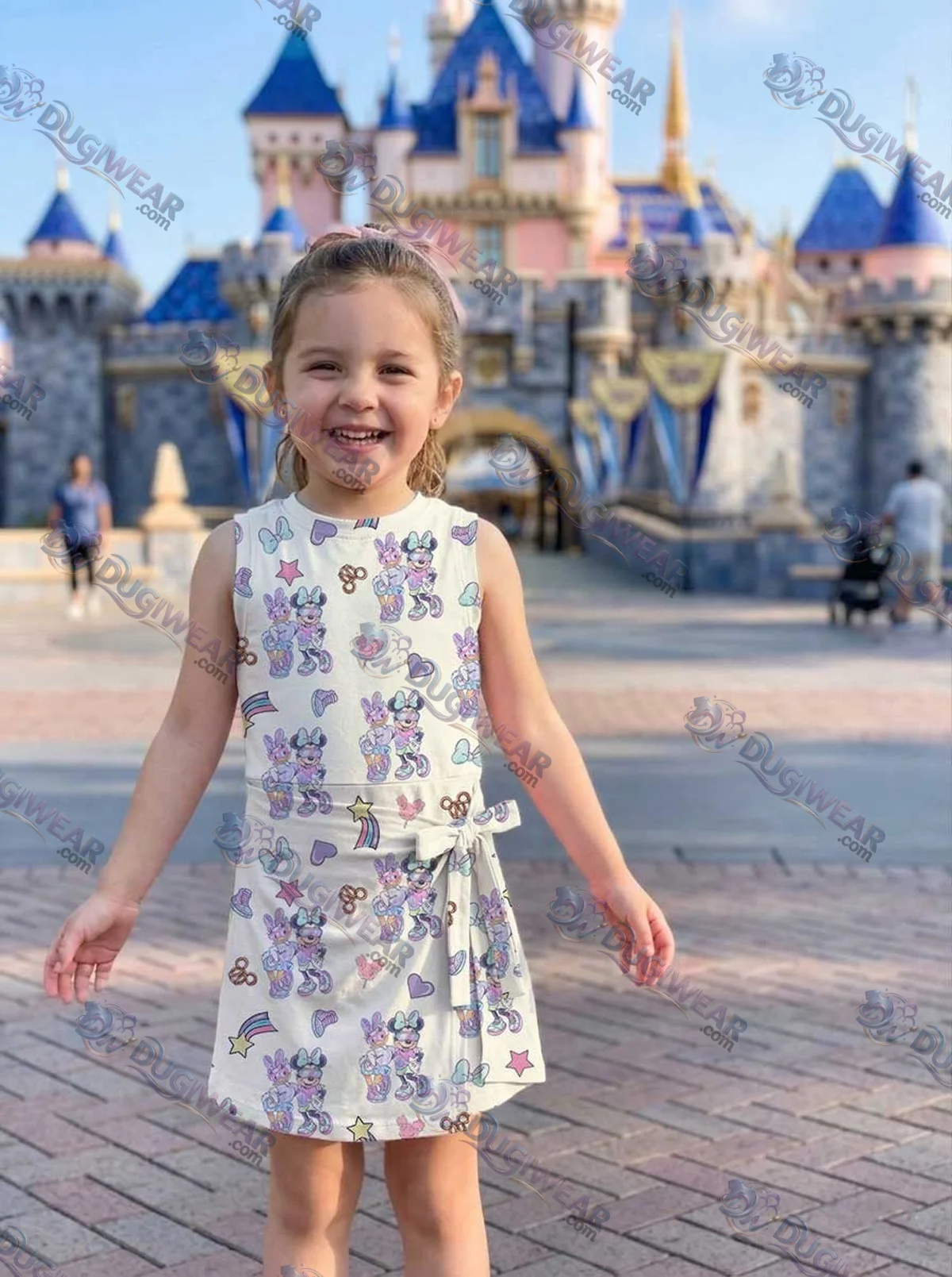 Girls Disney Mickey Mouse Daisy Duck Beige Athletic Dress - Tennis Dress Skirt, Family Matching Outfit Girls Disney Mickey Mouse Daisy Duck Beige Athletic Dress - Tennis Dress Skirt, Family Matching Outfit