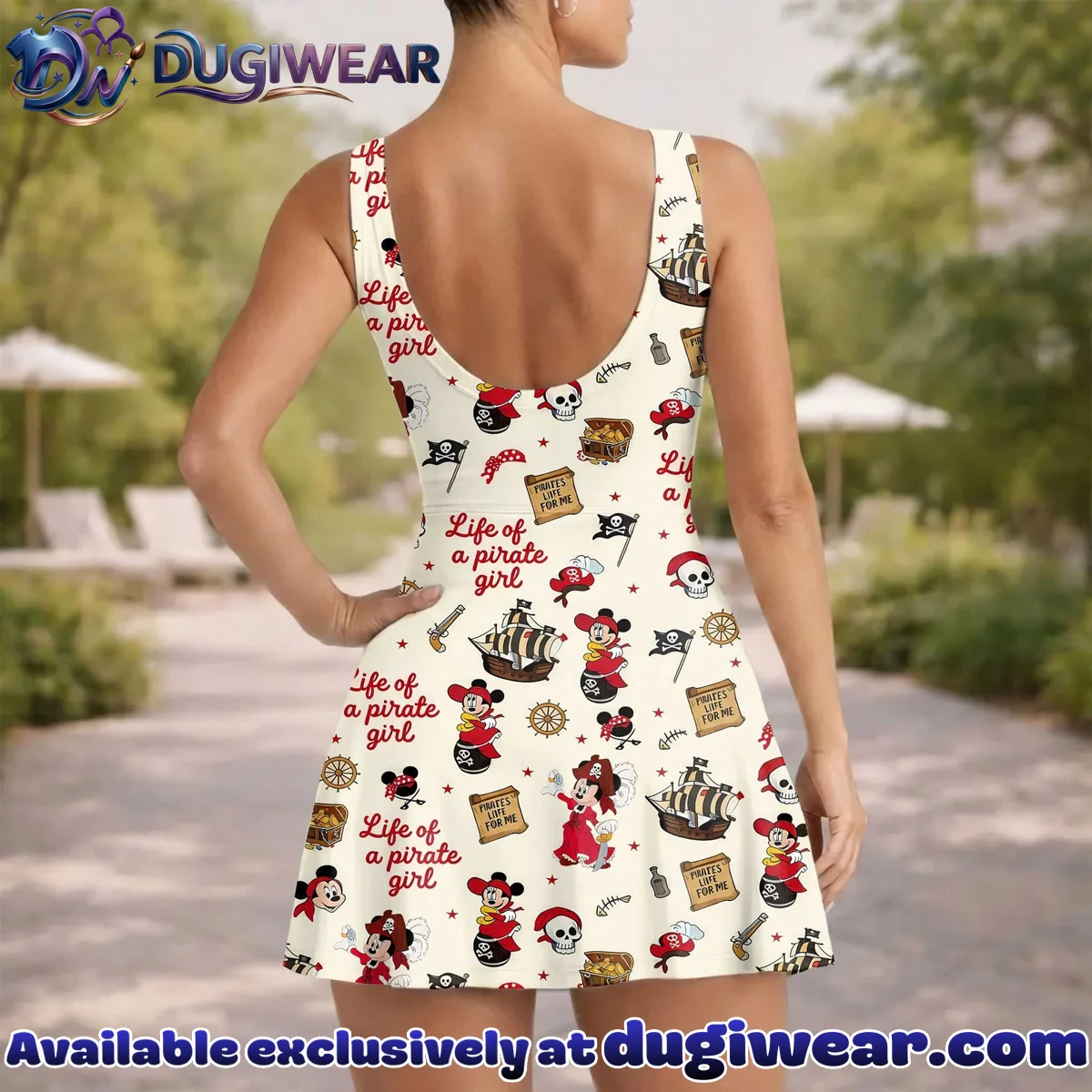 Girls Disney Mickey Pirate Treasure Map Athletic Dress - Tennis Dress Skirt, Family Matching Outfit Girls Disney Mickey Pirate Treasure Map Athletic Dress - Tennis Dress Skirt, Family Matching Outfit