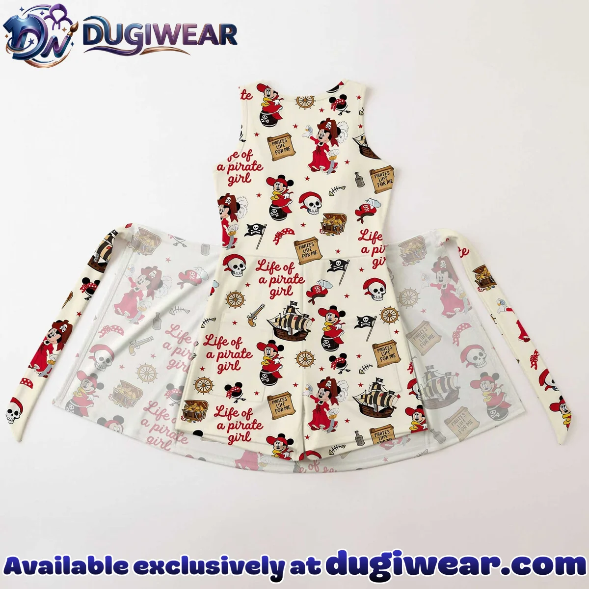 Girls Disney Mickey Pirate Treasure Map Athletic Dress - Tennis Dress Skirt, Family Matching Outfit Girls Disney Mickey Pirate Treasure Map Athletic Dress - Tennis Dress Skirt, Family Matching Outfit