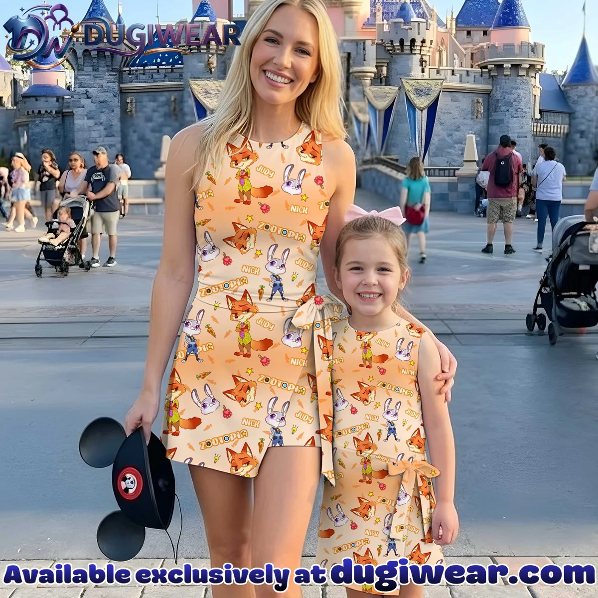 Girls Disney Nick Wilde and Judy Hopps Orange Athletic Dress - Tennis Dress Skirt, Family Matching Outfit